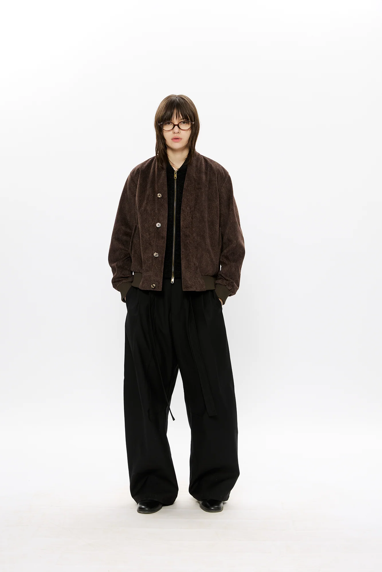 KREATE Faux Layered-Look V-Neck Jacket