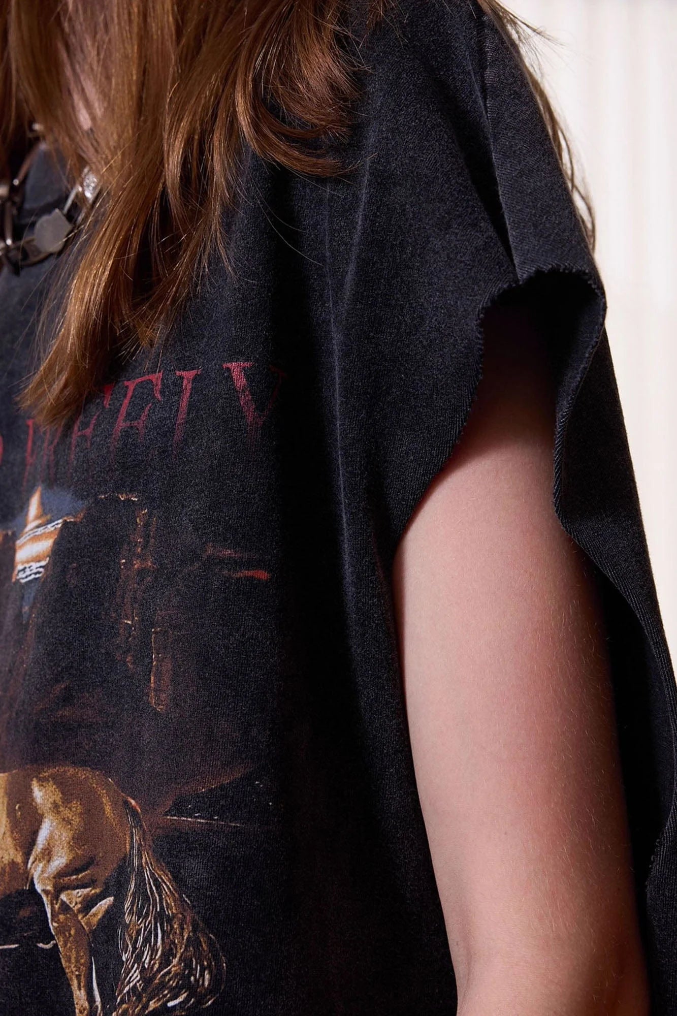 ERROR CODE ROBOT Distressed Animal-Print Sleeveless Tee