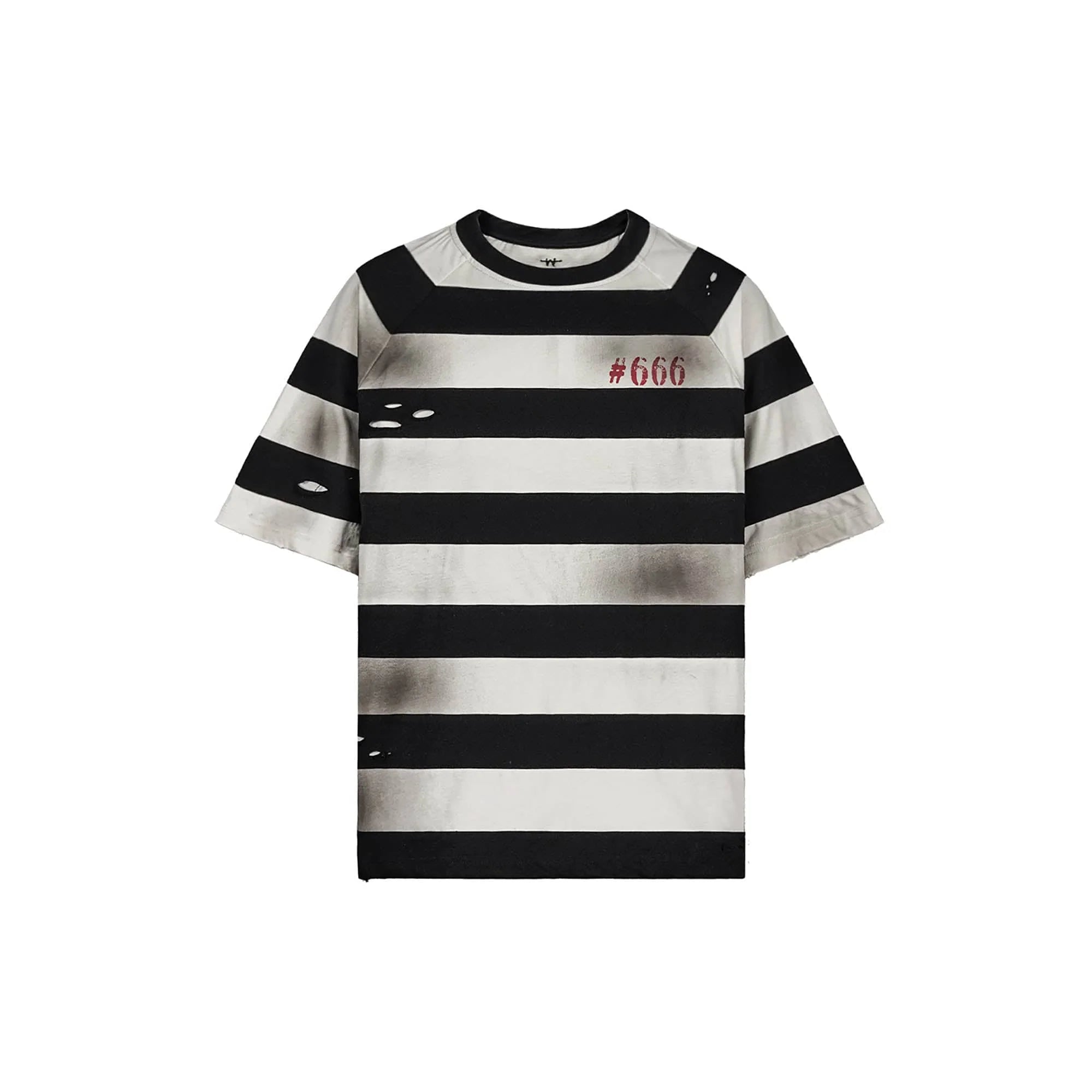 UNDERWATER The Jailbird Distressed Striped T-Shirt