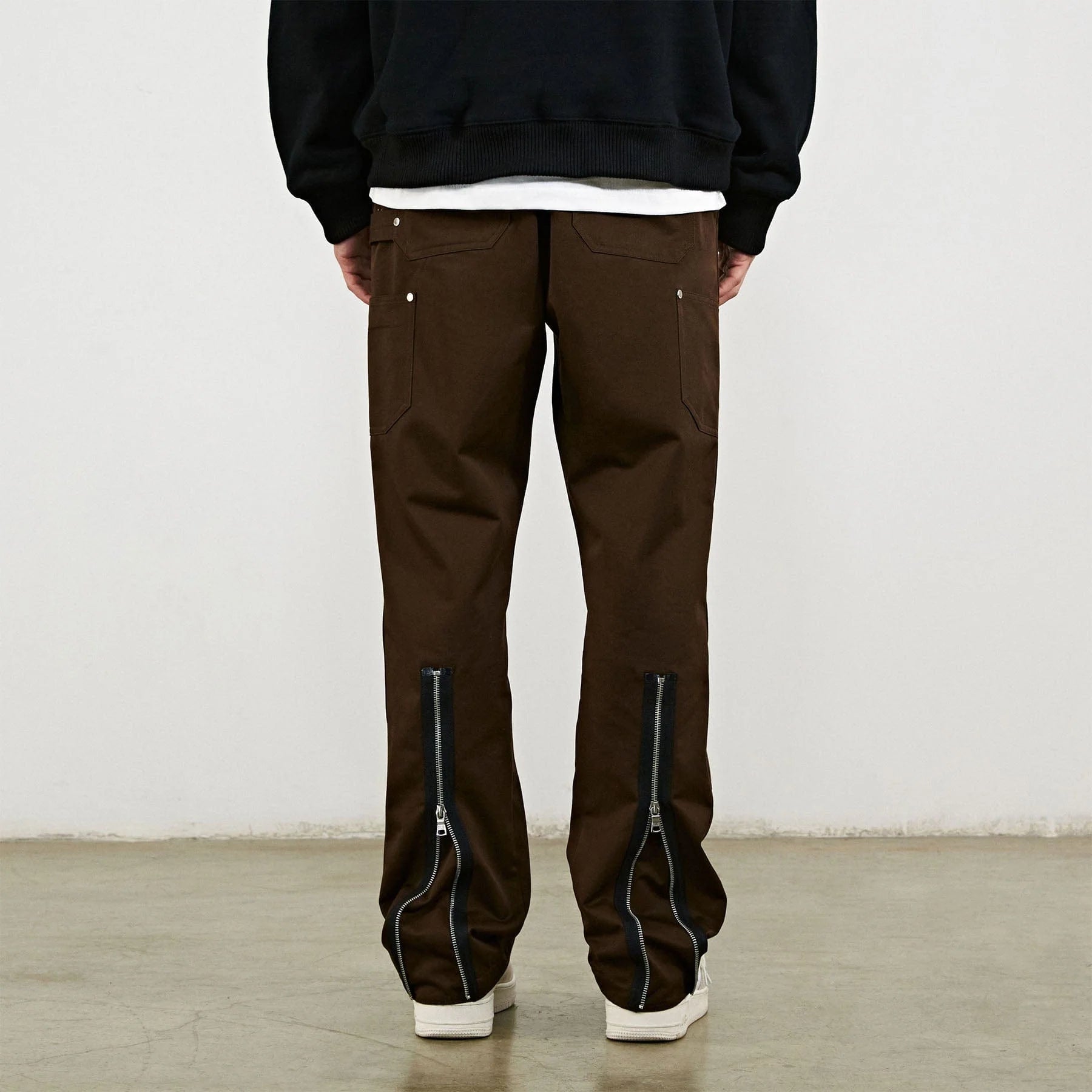 BONELESS Rivet Double-layered Back Zipper Pants