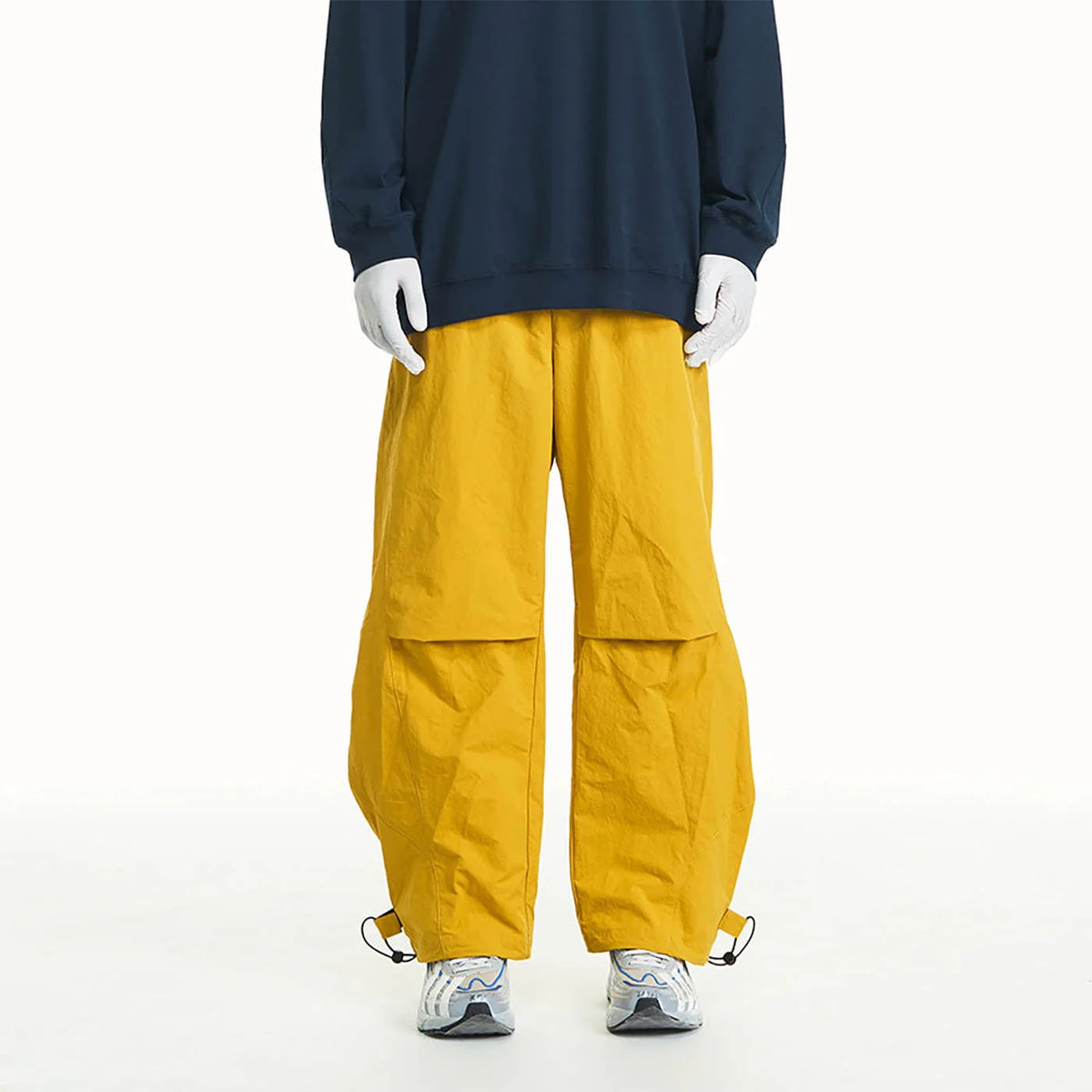 RELABEL Pleated Spliced Parachute Pants