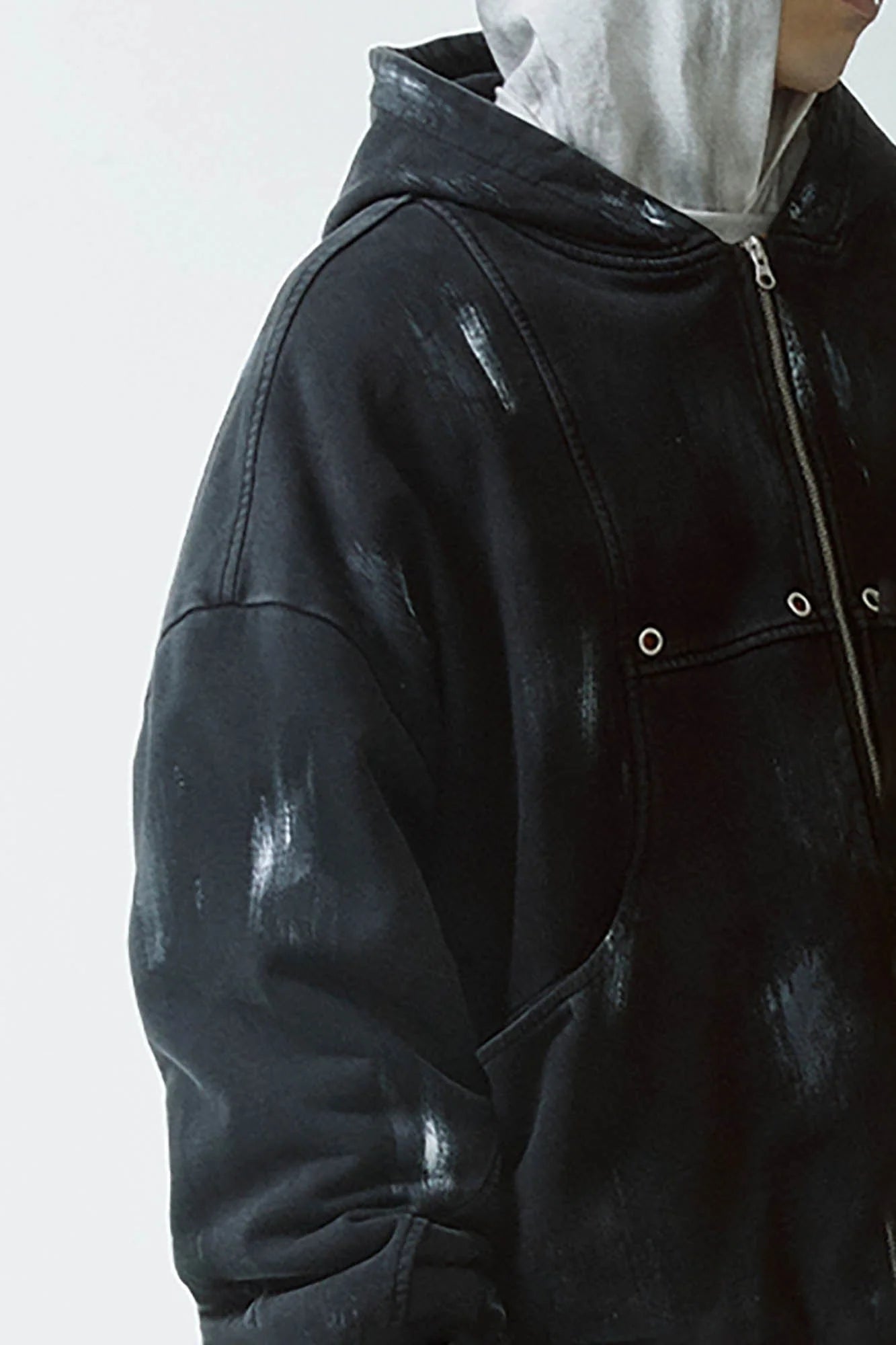 F2CE Brush-Paint Streak Hooded Jacket