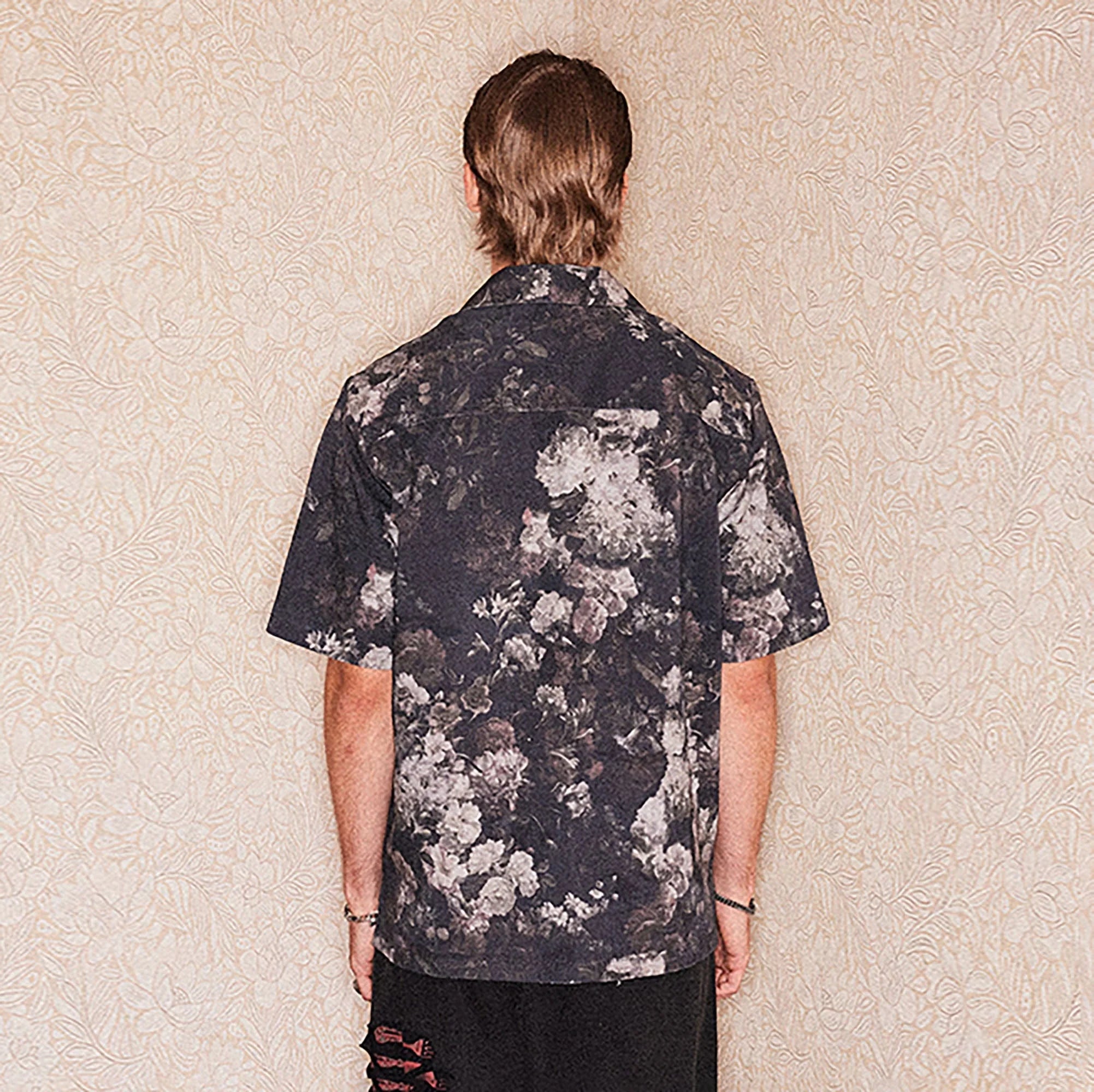 RICHILL Retro Floral Jacquard Cotton-Linen Shirt