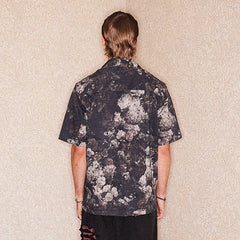 RICHILL Retro Floral Jacquard Cotton-Linen Shirt