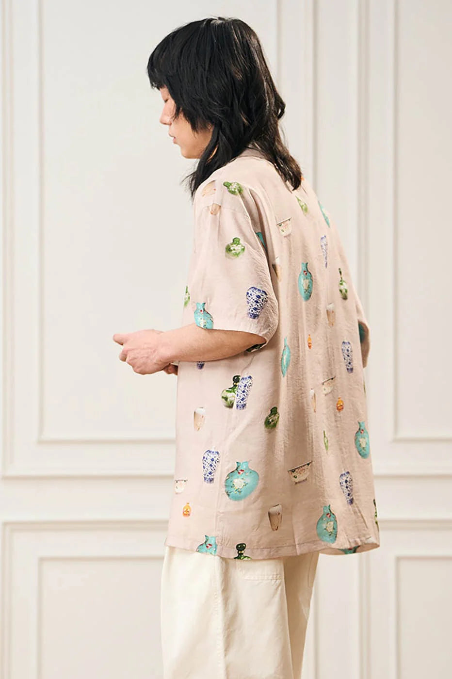 EPIC POETRY Porcelain Full-Print Half Shirt