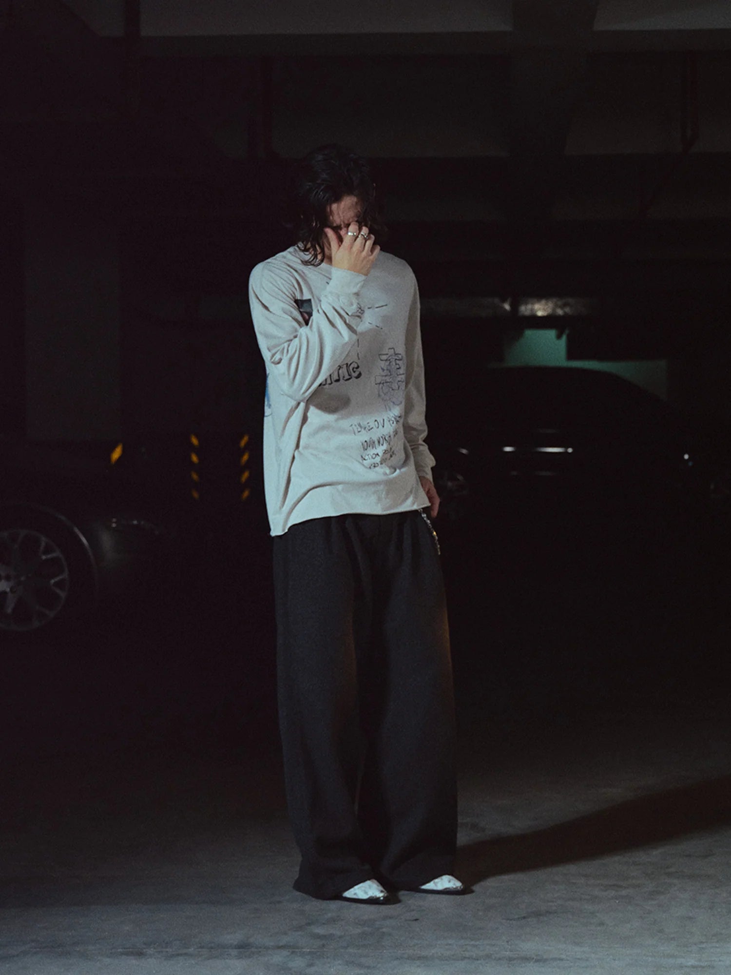 RICHILL Sketch Crewneck Long-Sleeve Tee