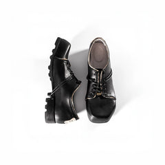 REWRITE Lace Up Square-Toe Derby Shoes
