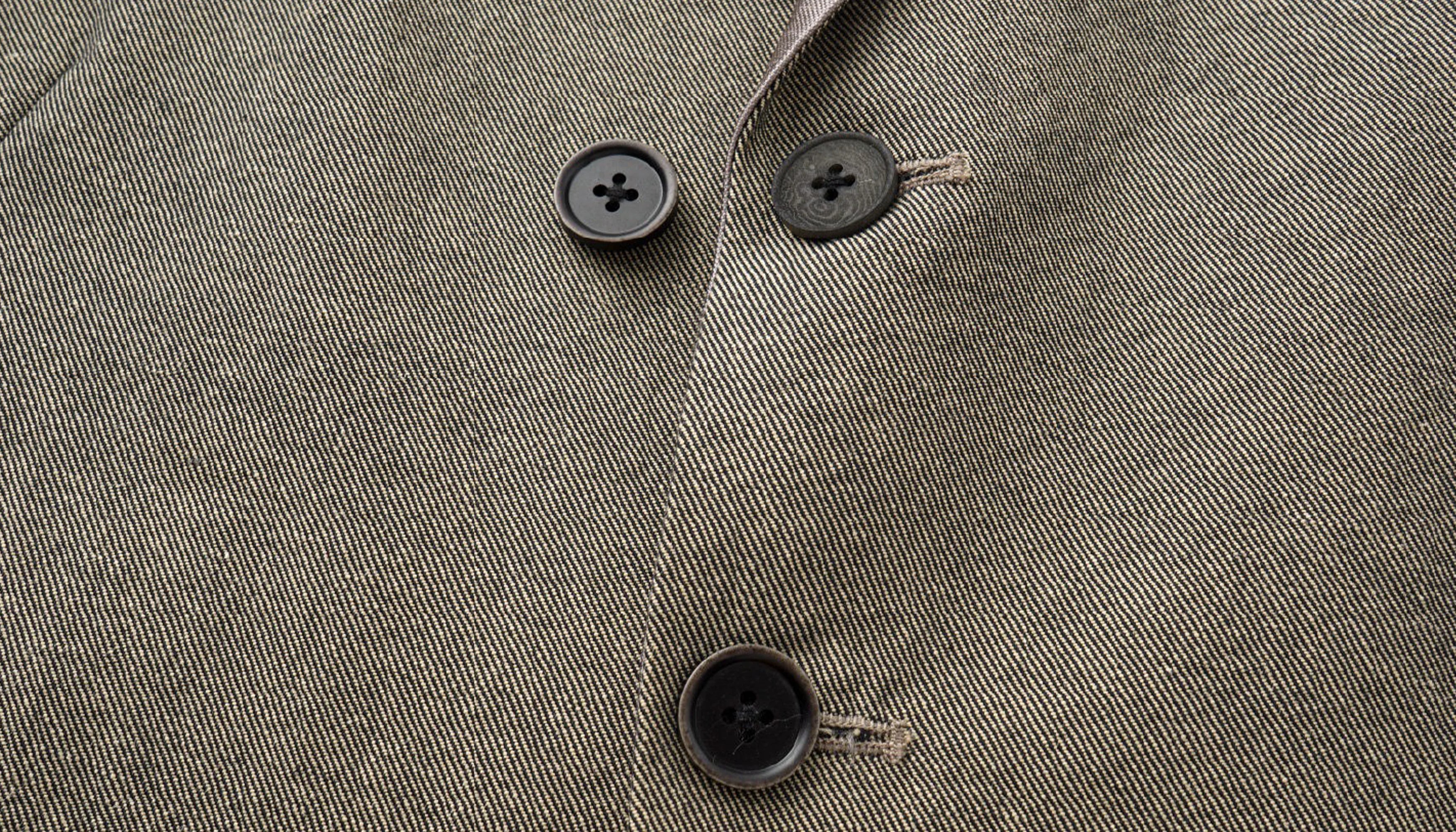 ALVNG AR ANTS Spliced Dual-Collar Linen-Blend Blazer