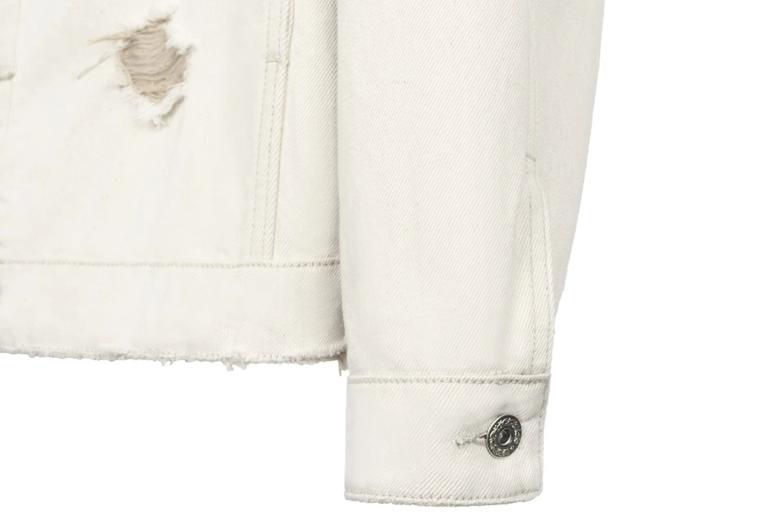 OKAYTHXBYE Distressed Houndstooth-Lined Frayed Jacket