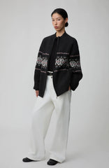 OPICLOTH Fair Isle Jacquard Knit Cardigan