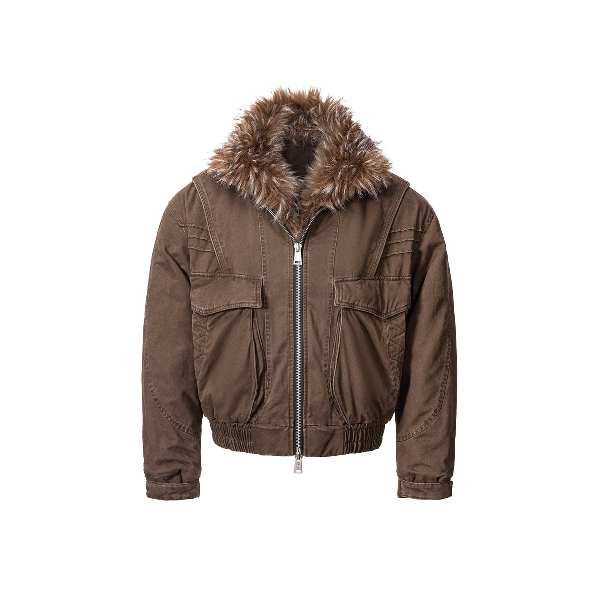CATSSTAC Detachable Faux Fur Scarf Panel Jacket