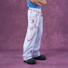 CLP Charm Graphic Striped Drawstring Pants