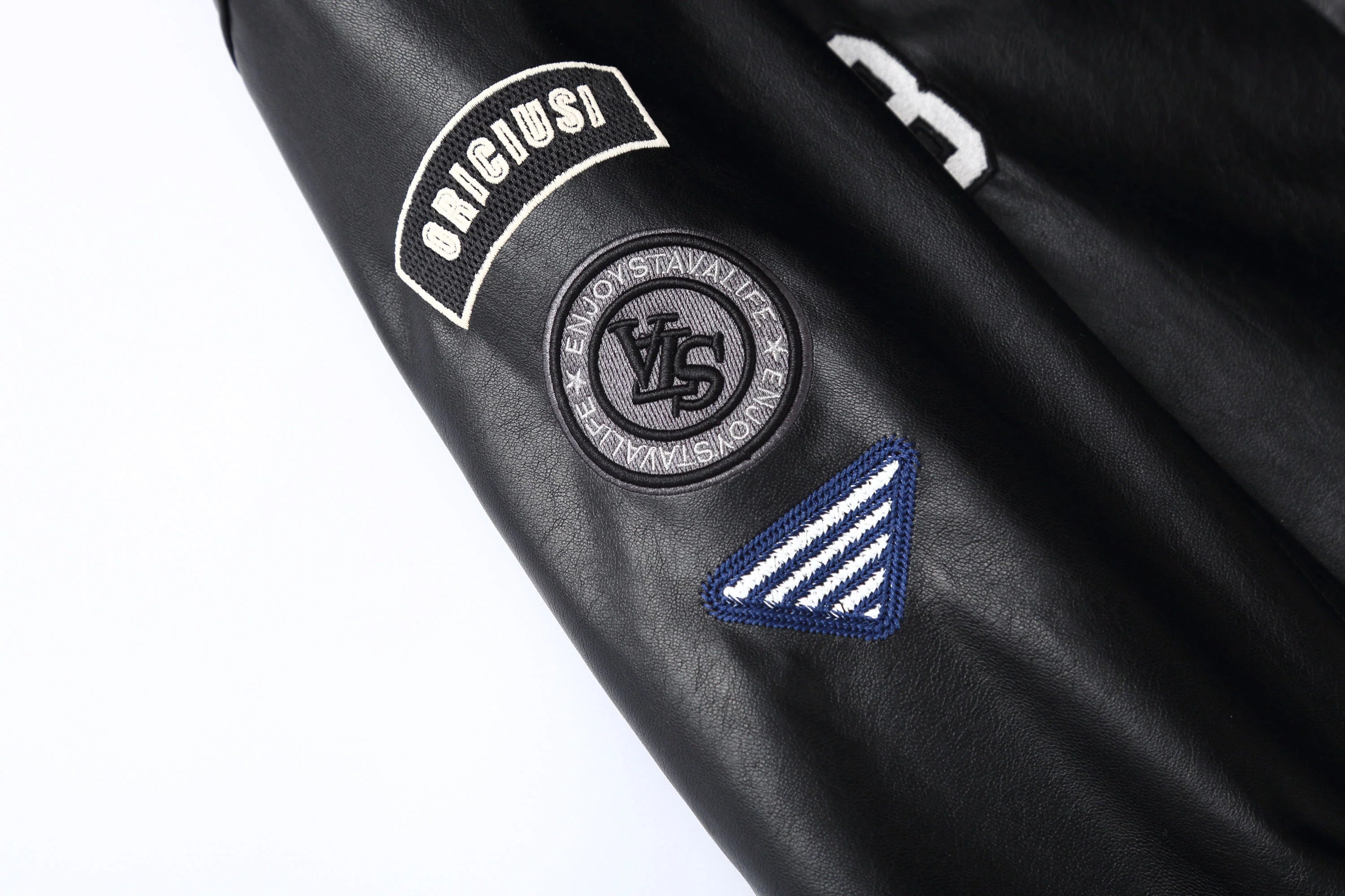 CLP Badge Patch Hooded PU Jacket
