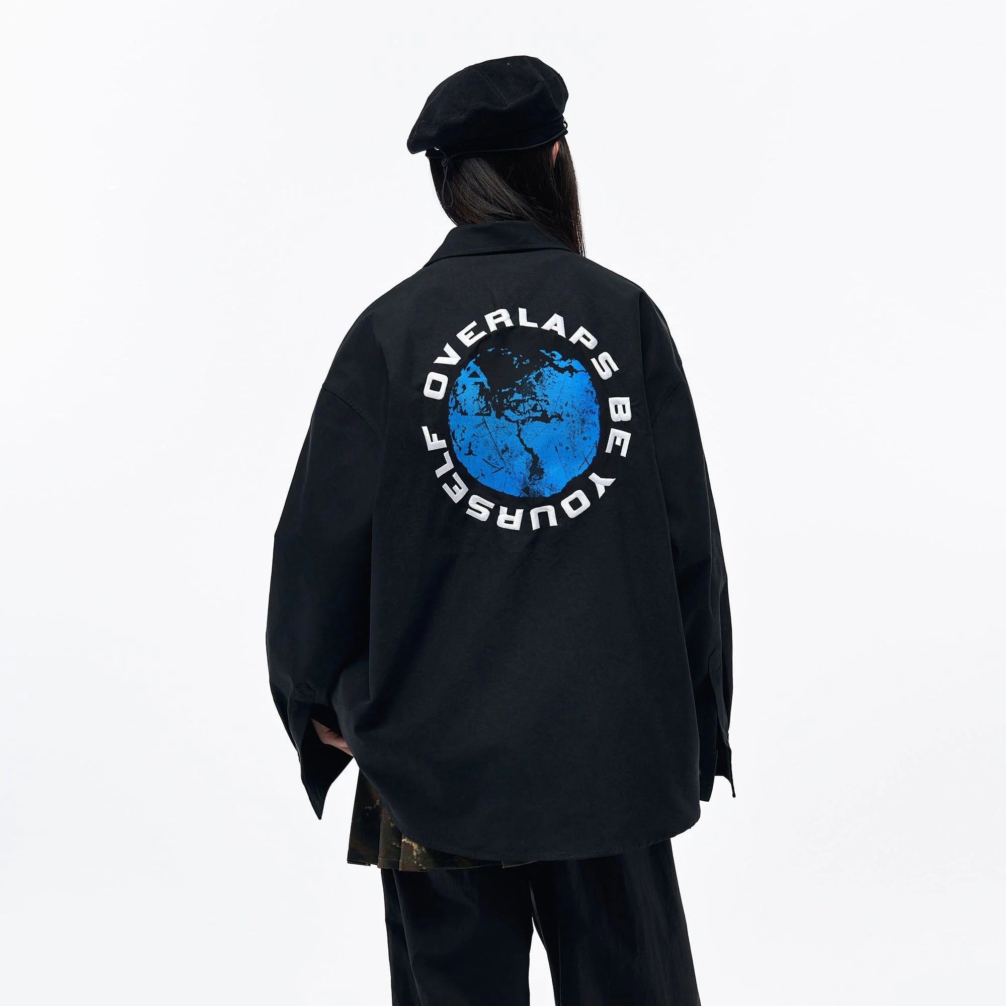 OVERLAPS Back Earth Graphic Overshirt