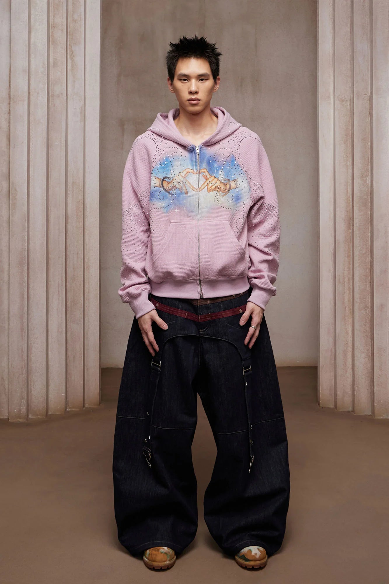 DND4DES Diamond Airbrush Zip-Up Hoodie