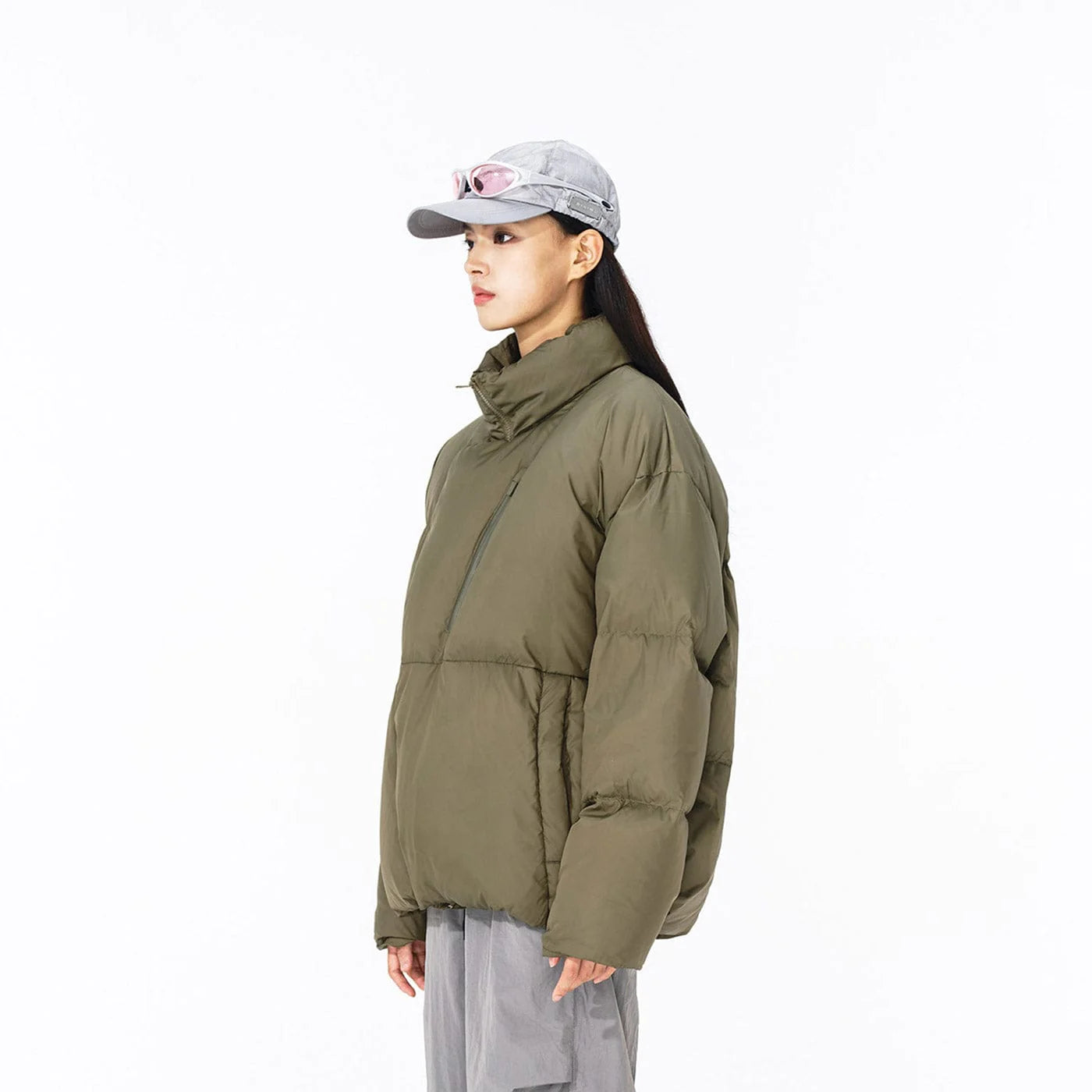 ENSHADOWER Asymmetric Magnetic Snap Down Jacket