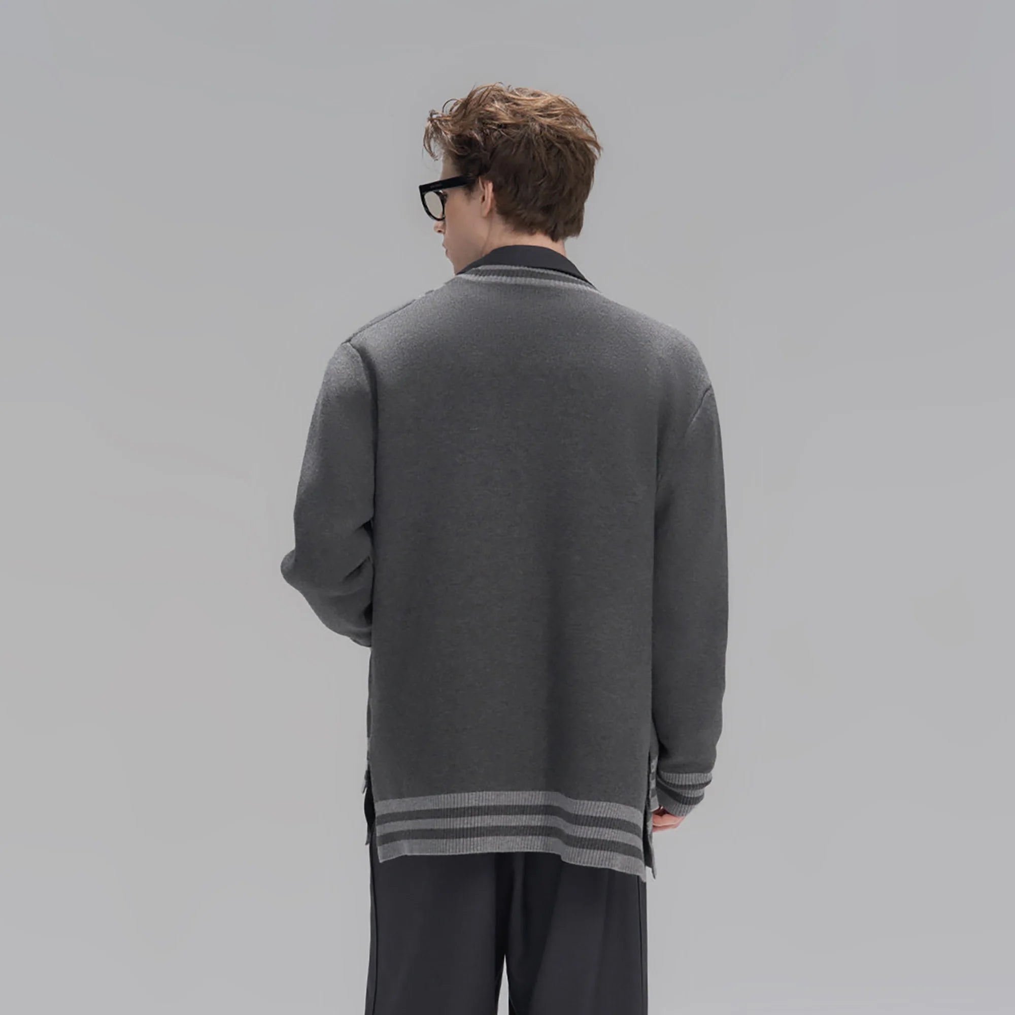TIWILLTANG Layered Placket Knit Cardigan