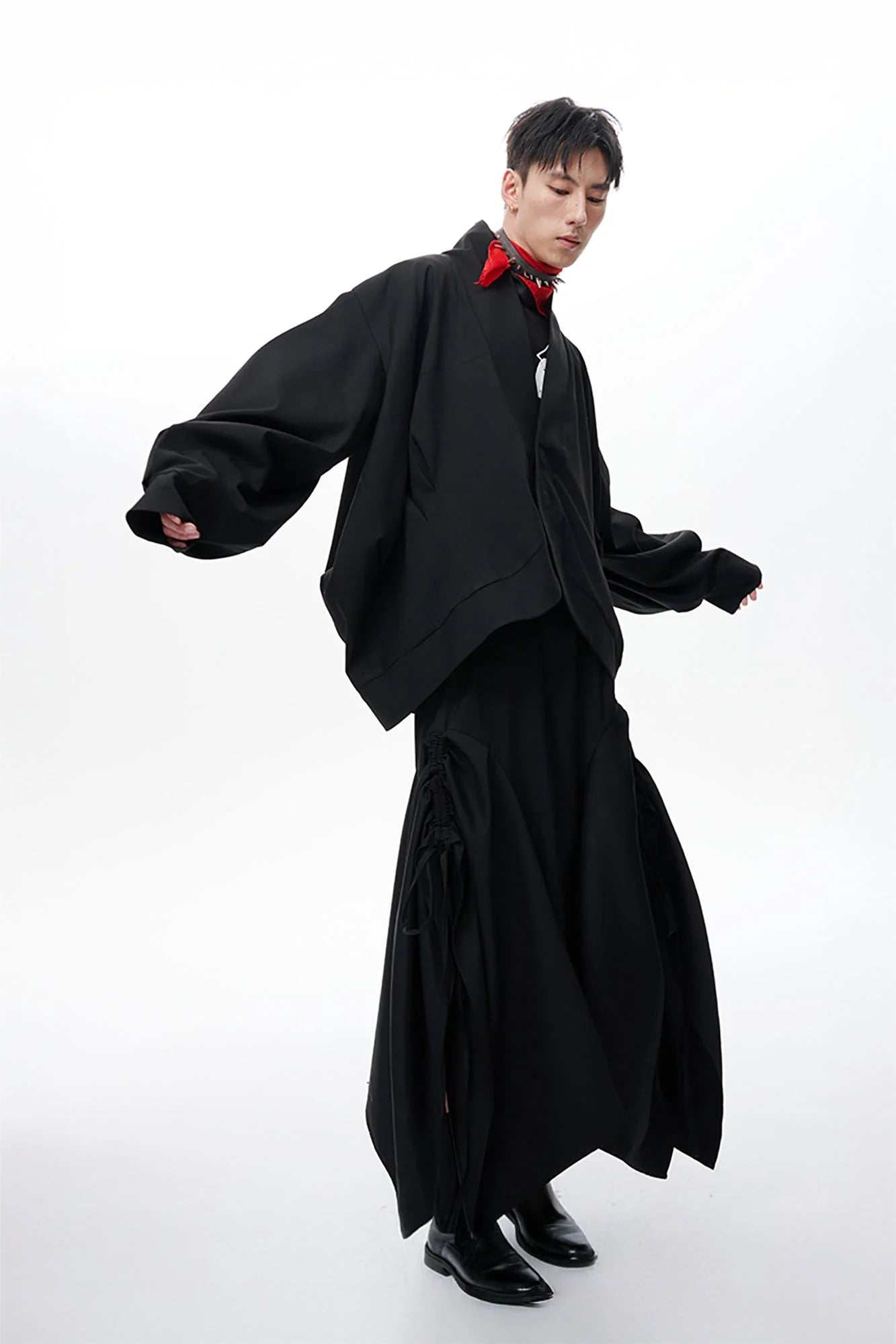 TUIMU Structured Lantern Sleeve Oversized Jacket