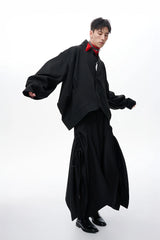 TUIMU Structured Lantern Sleeve Oversized Jacket
