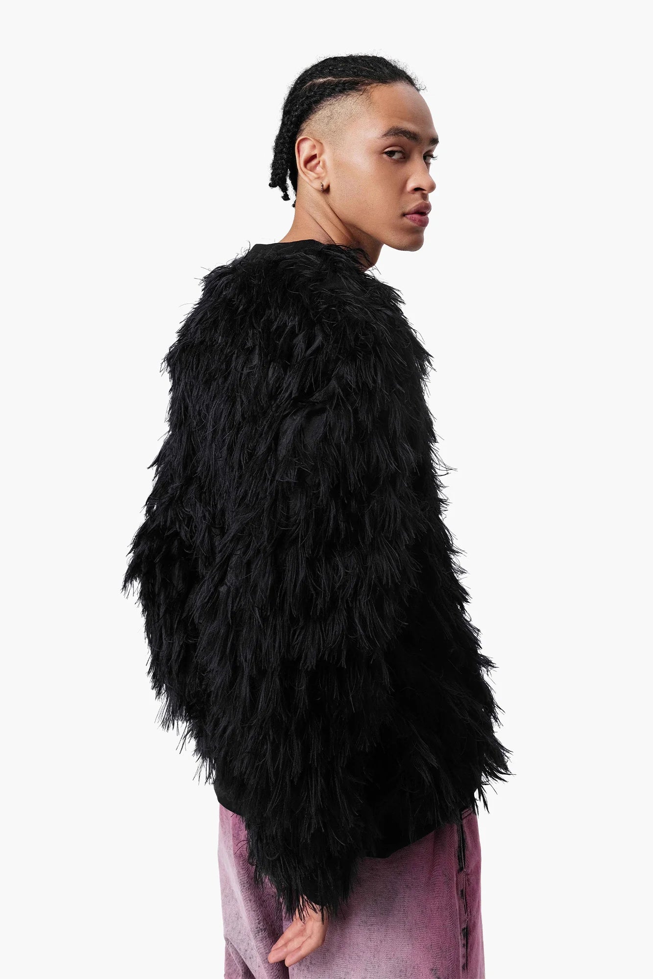 VANN VALRENCE Double-Layer Feathered Crewneck Sweatshirt