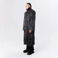 VANN VALRENCE Shaggy Layered Faux Fur Long Coat