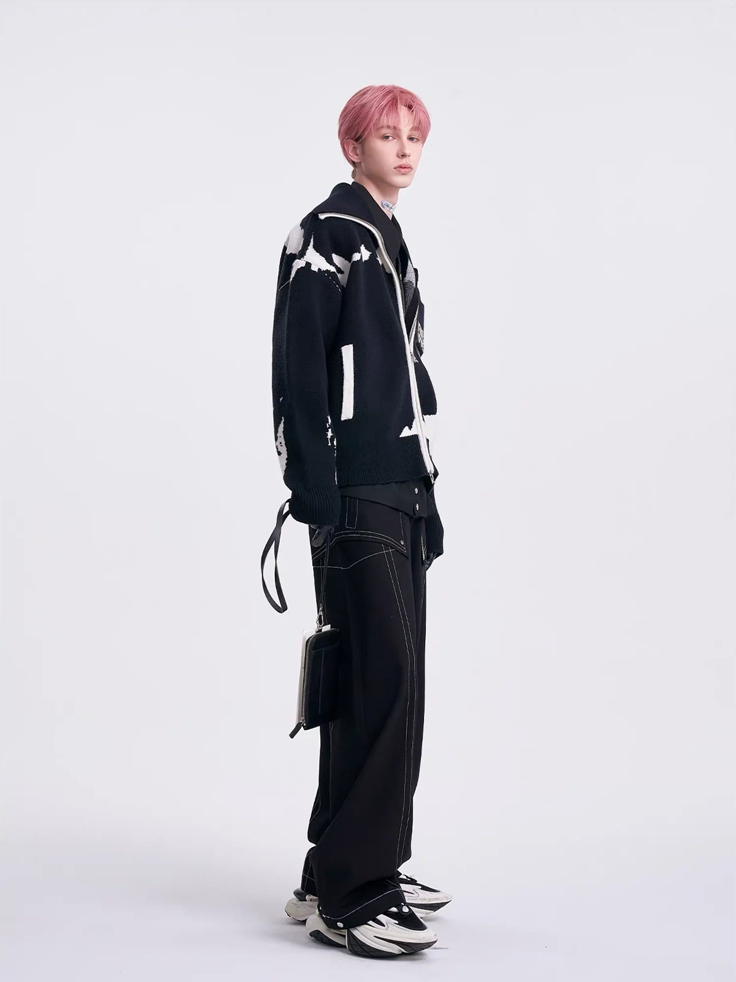 TIWILLTANG Jacquard LOGO Patch Knit Jacket