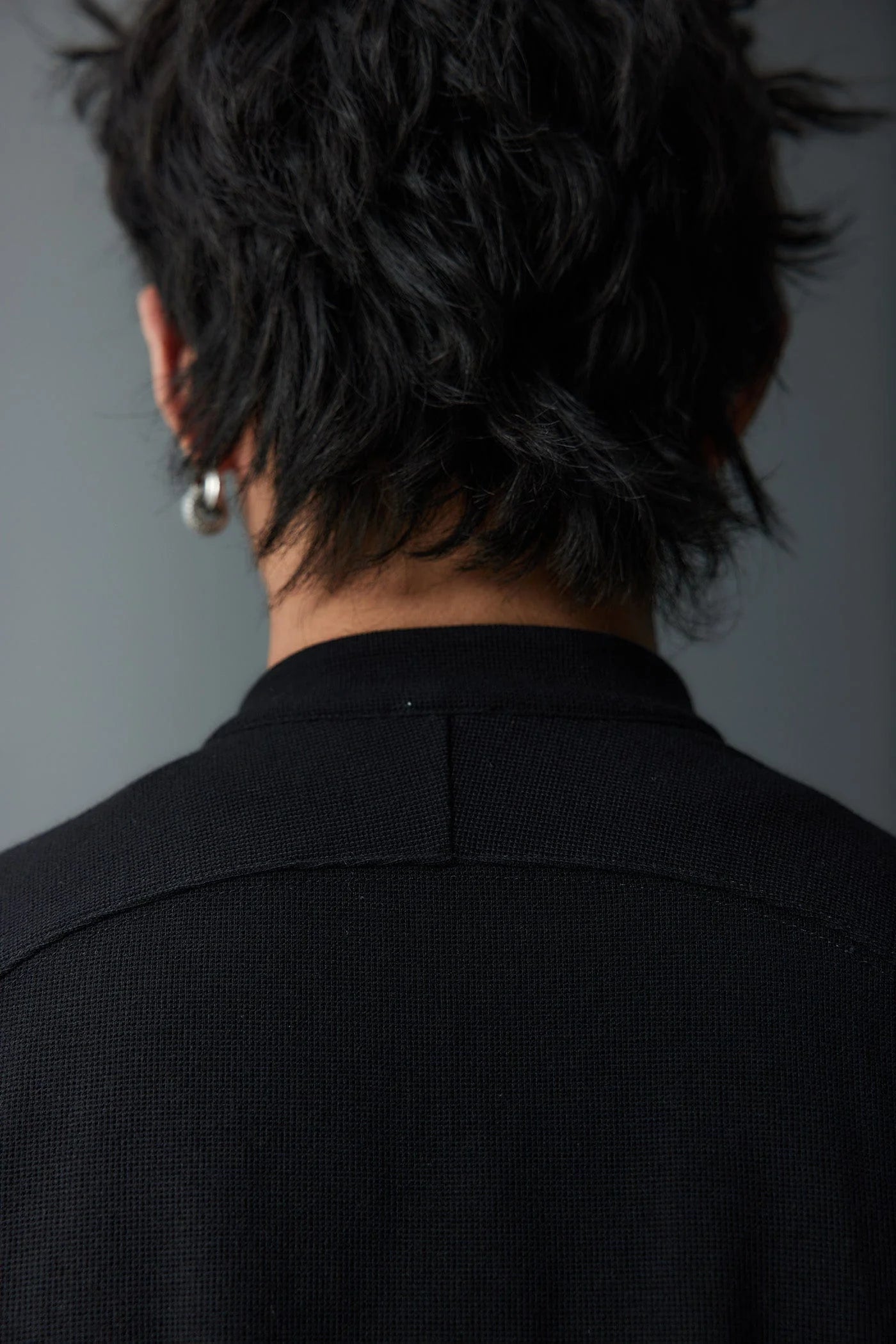 WHISTLEHUNTER Asymmetrical Zipper Rivet Mock Neck Light Sweatshirt