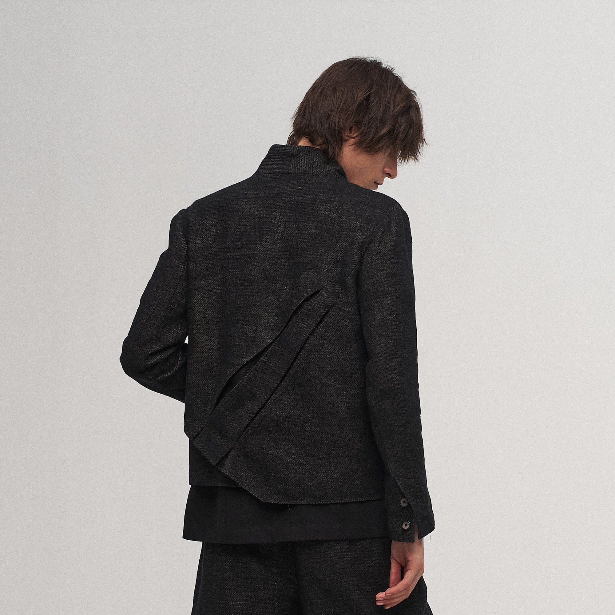 ILNya Nieternite Nifutur Double-Layer Weave Linen Jacket Black