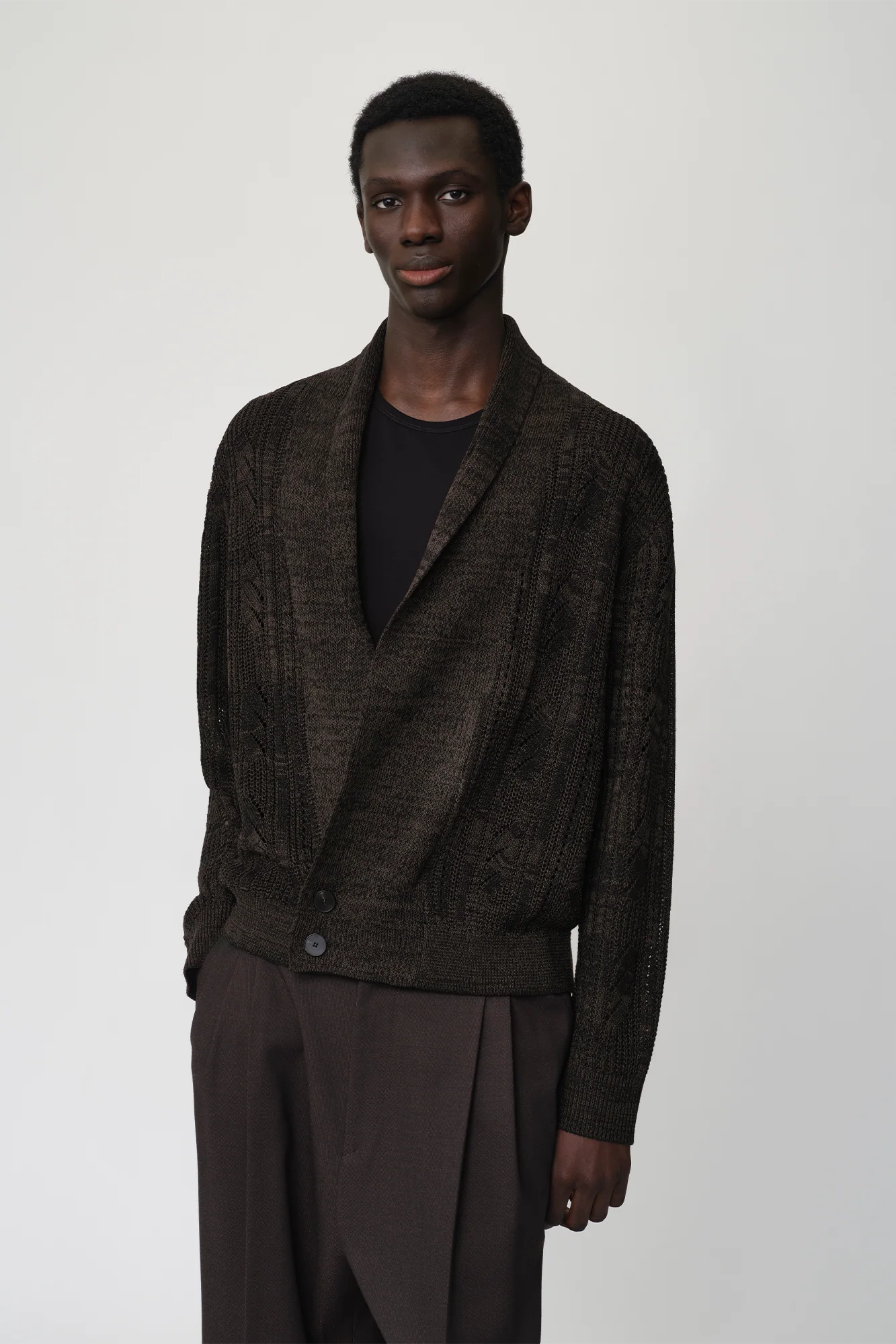 OPICLOTH Slouchy Open-Knit Cardigan