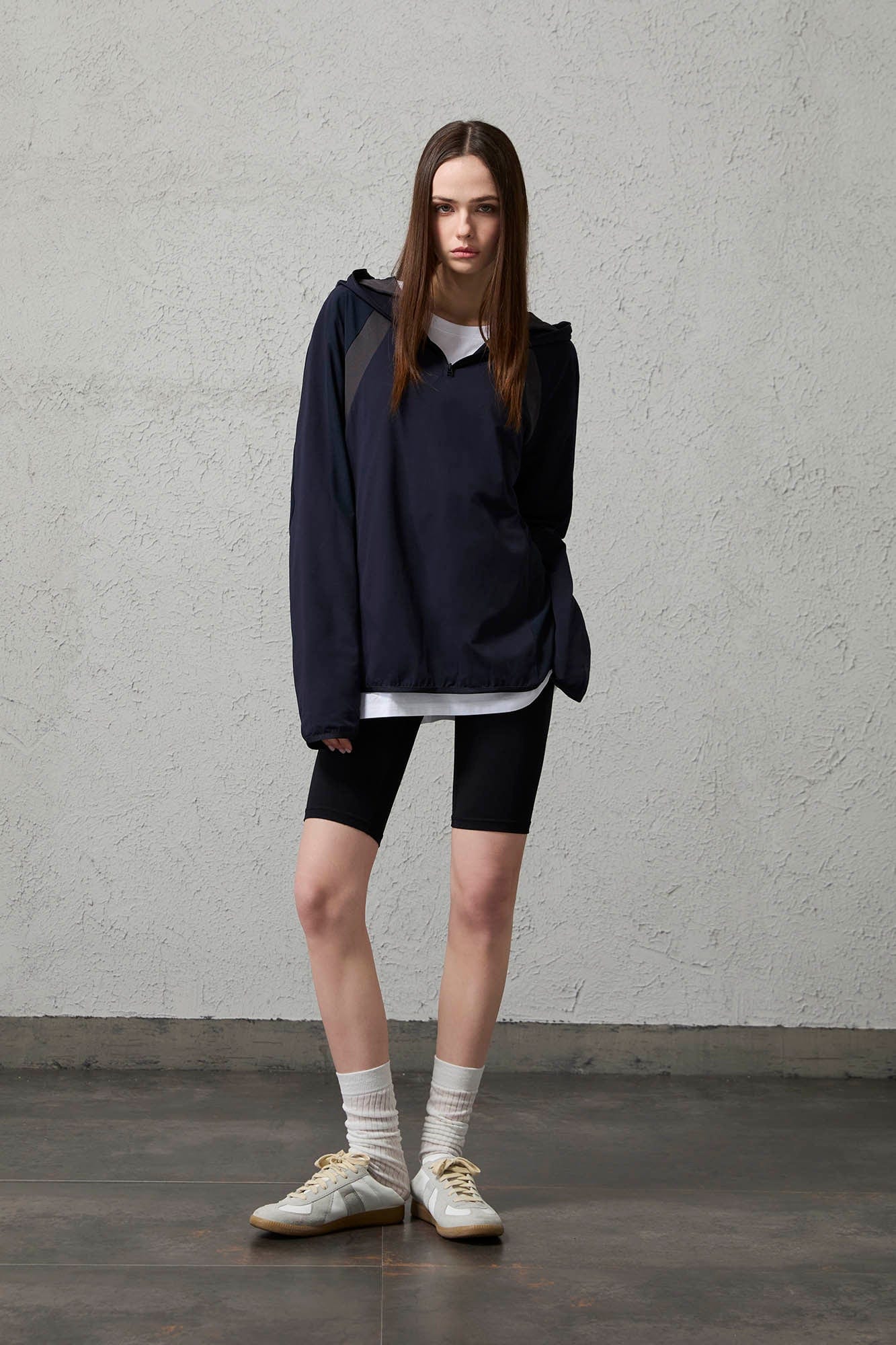ORGANIC EMOTION Contrast Spliced Hooded Sorona Pullover Jacket