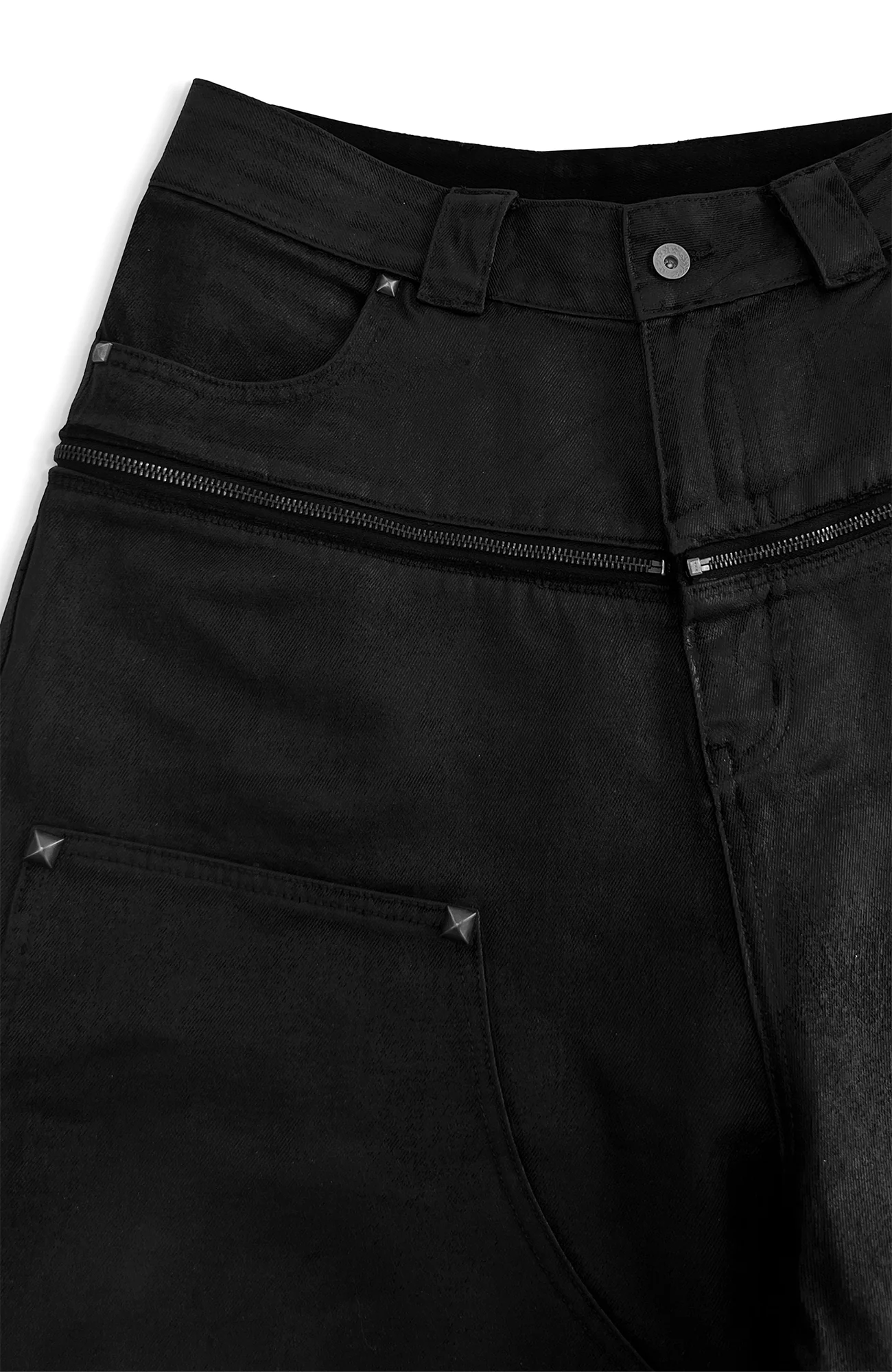 TECNINEGROUP Waxed Double-Knee Diamond Pockets Jeans