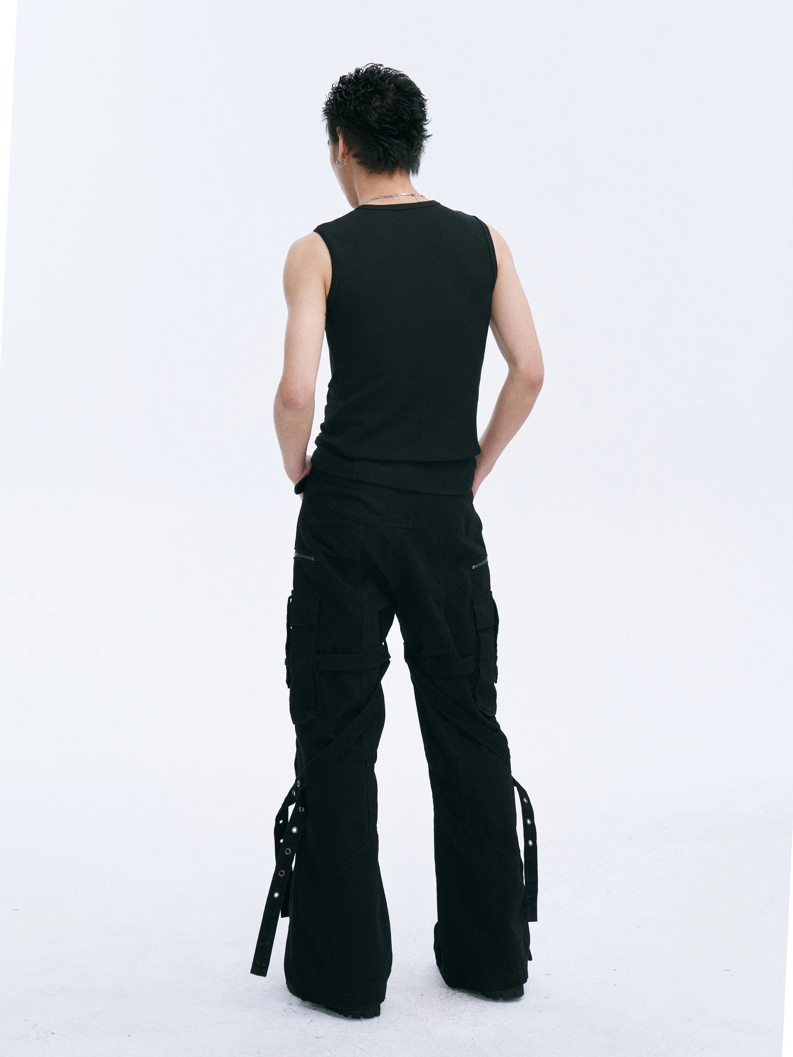 CATSSTAC Strap-Wrapped Spliced Cargo Pants