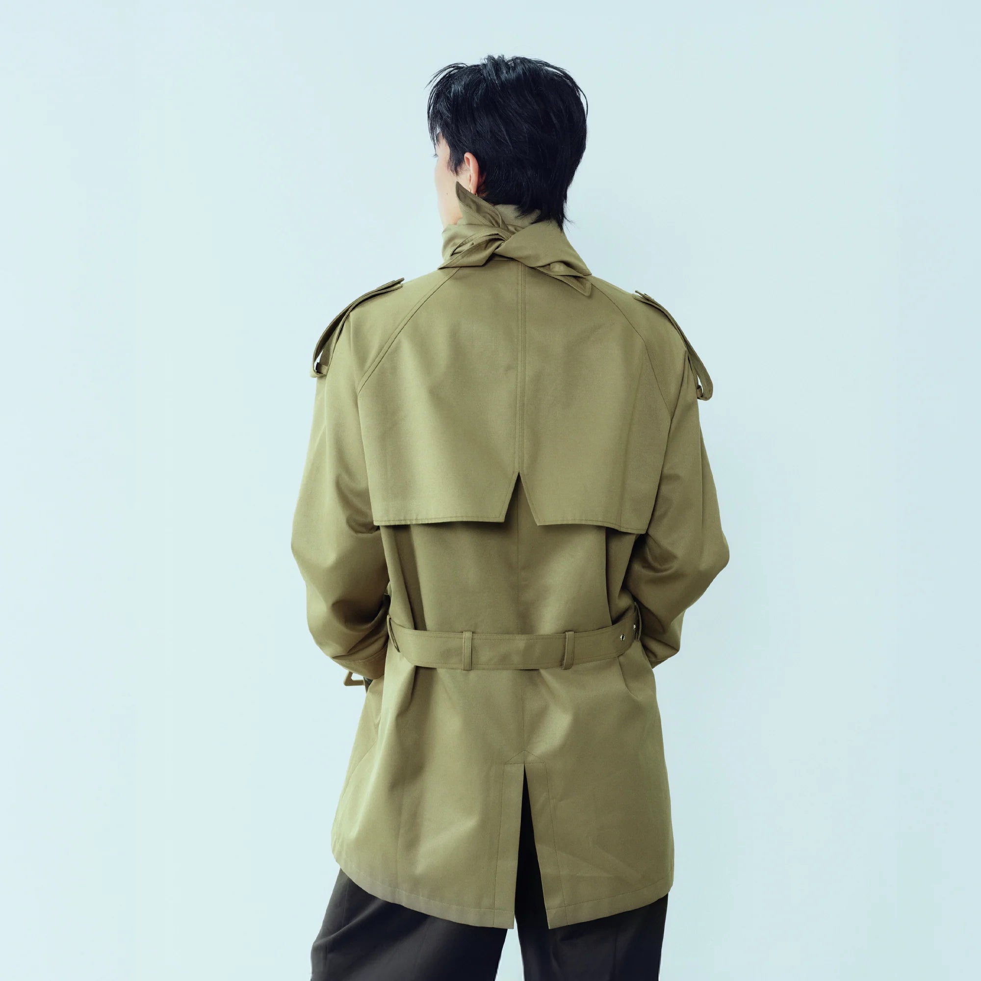 KADAKADA Scarf-Tie Waterproof Belted Trench