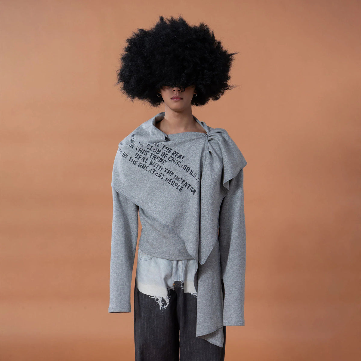 CLP Deconstructed Shawl-Overlay Sweatshirt