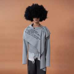 CLP Deconstructed Shawl-Overlay Sweatshirt