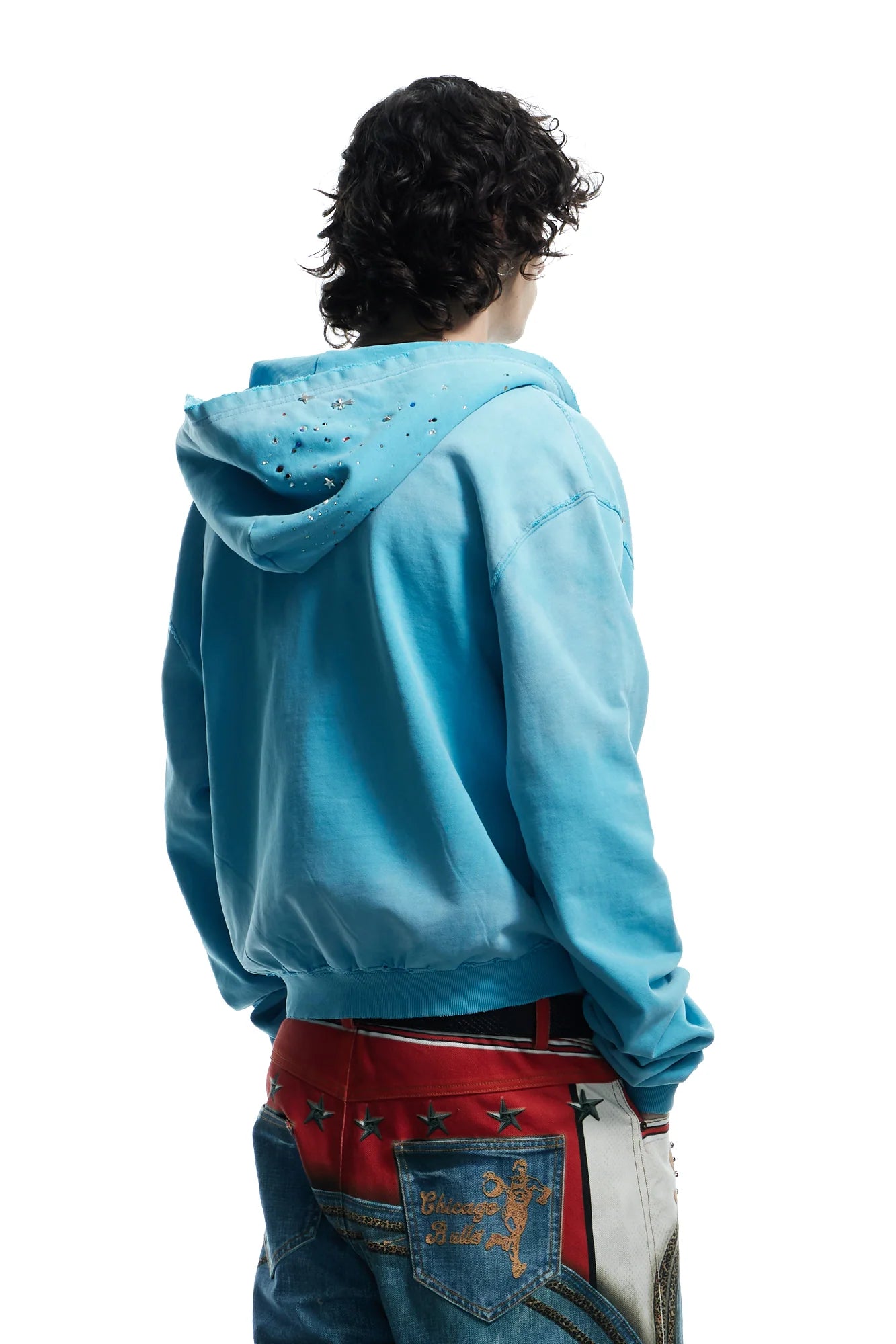 DND4DES Starry Diamond Washed Zip-Up Hoodie