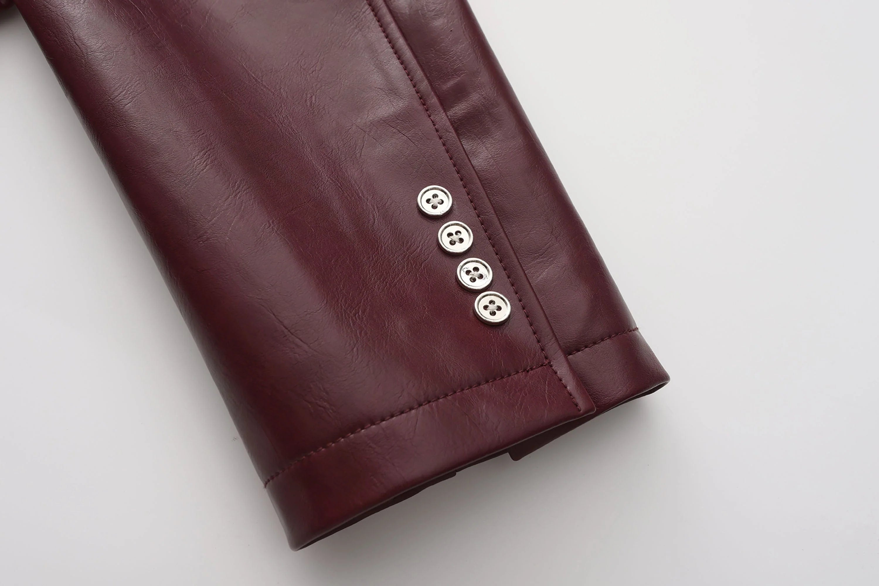 ORAL UTOPIA Glossy PU Blazer Ancora Red