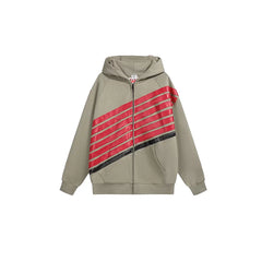 NOTHINGNESS WORLD Four-Stripe Zip-Up Hoodie