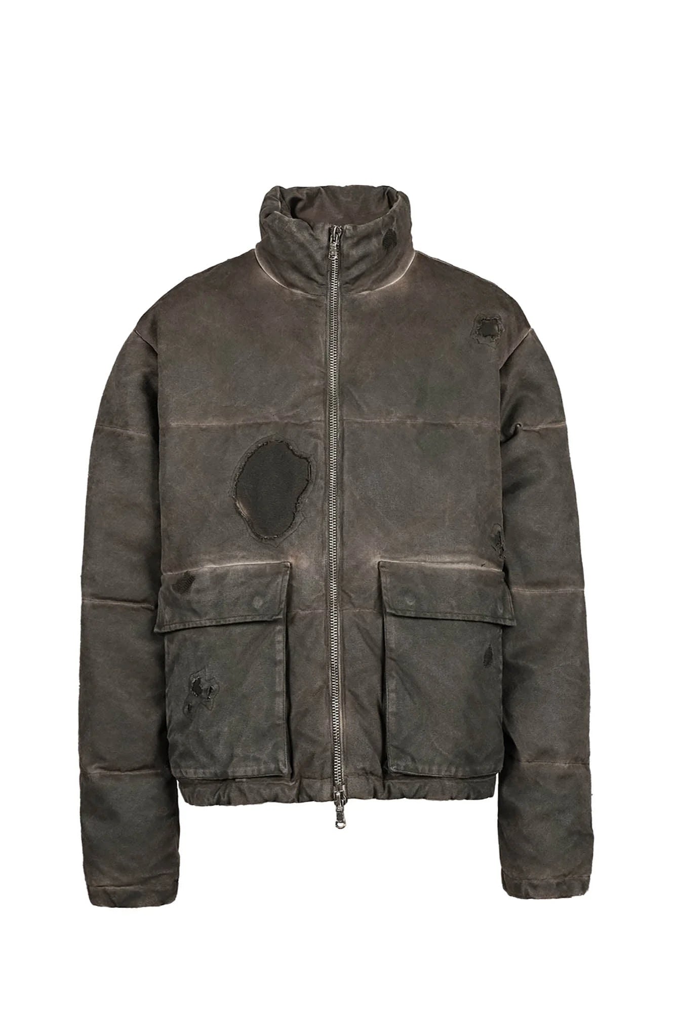 UNDERWATER Distressed Wanderer Patchwork Padded Jacket