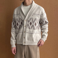 OKAYTHXBYE Fair Isle Shawl Collar Cardigan