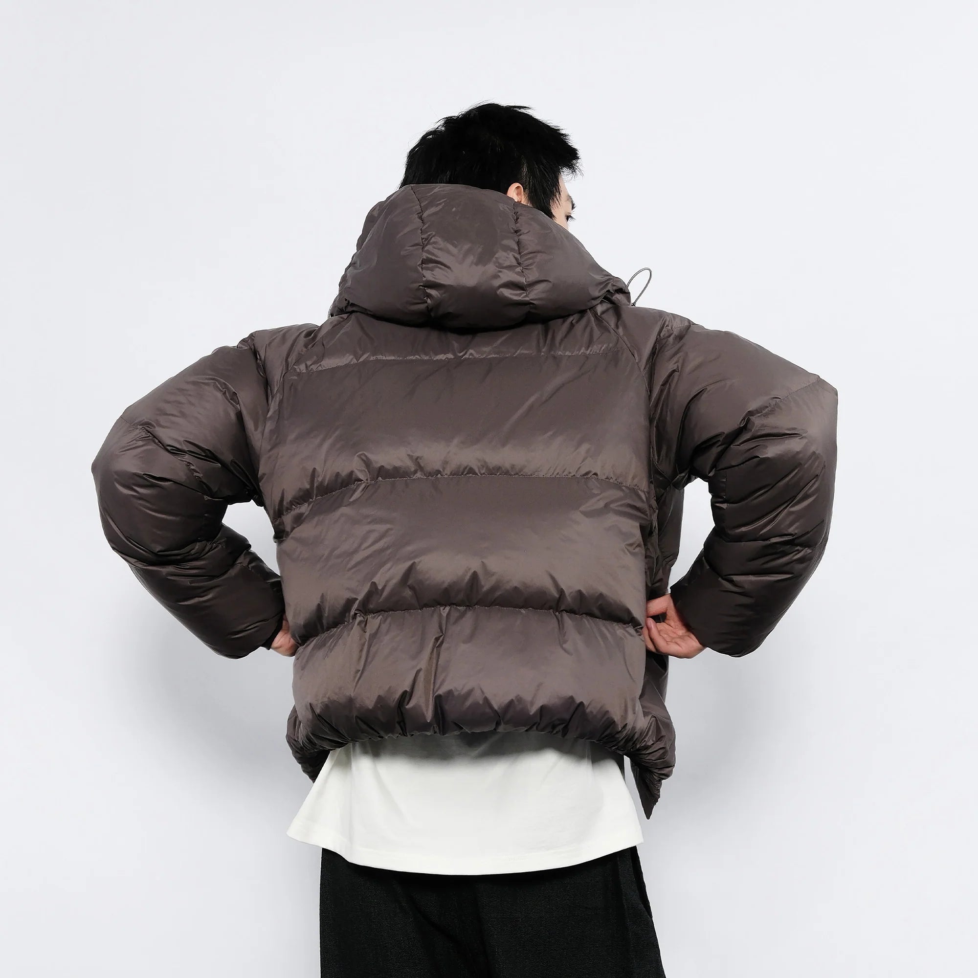 7440 37 1 Drawstring Hooded Thickened Down Puffer