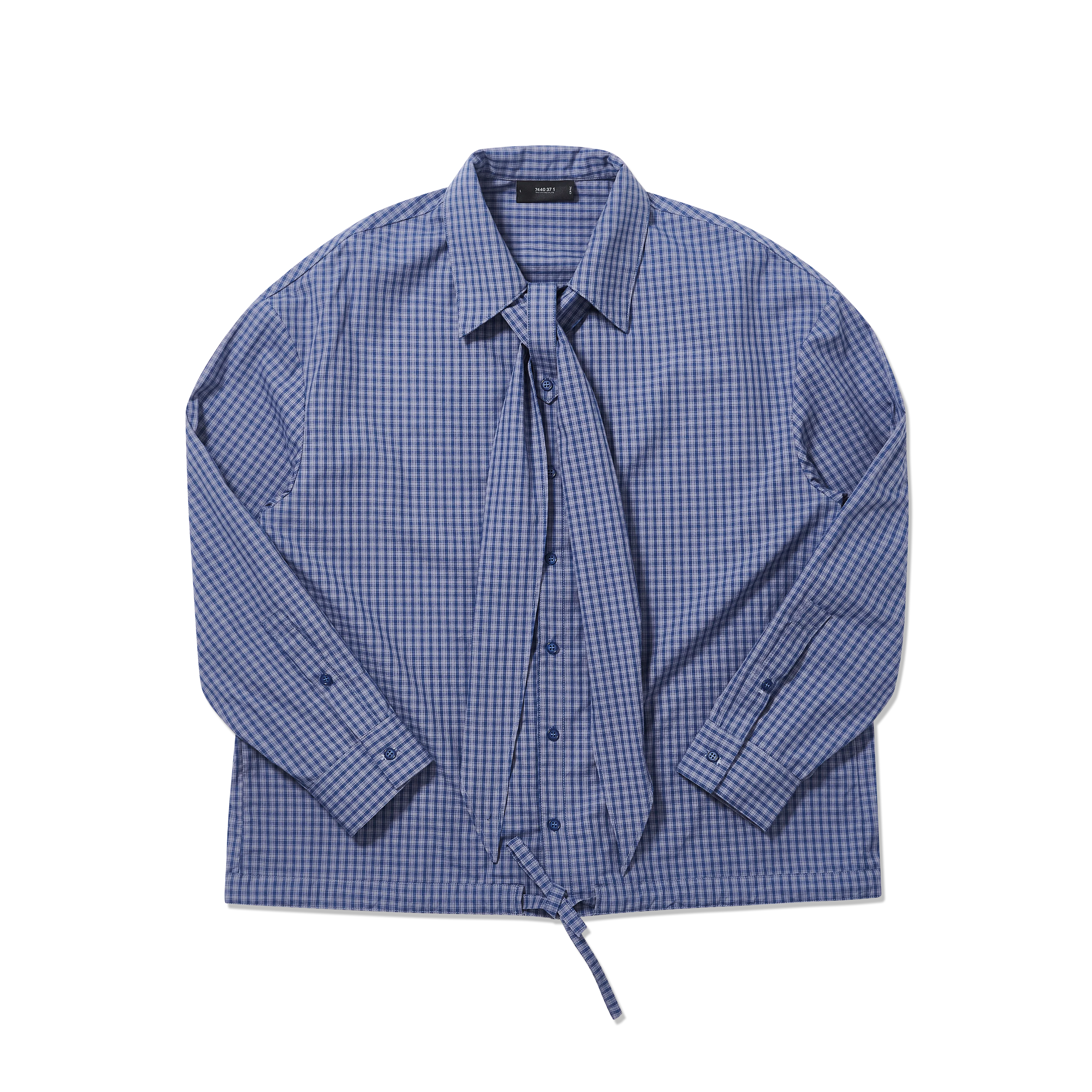 7440 37 1 Plaid Neck Tie Shirt