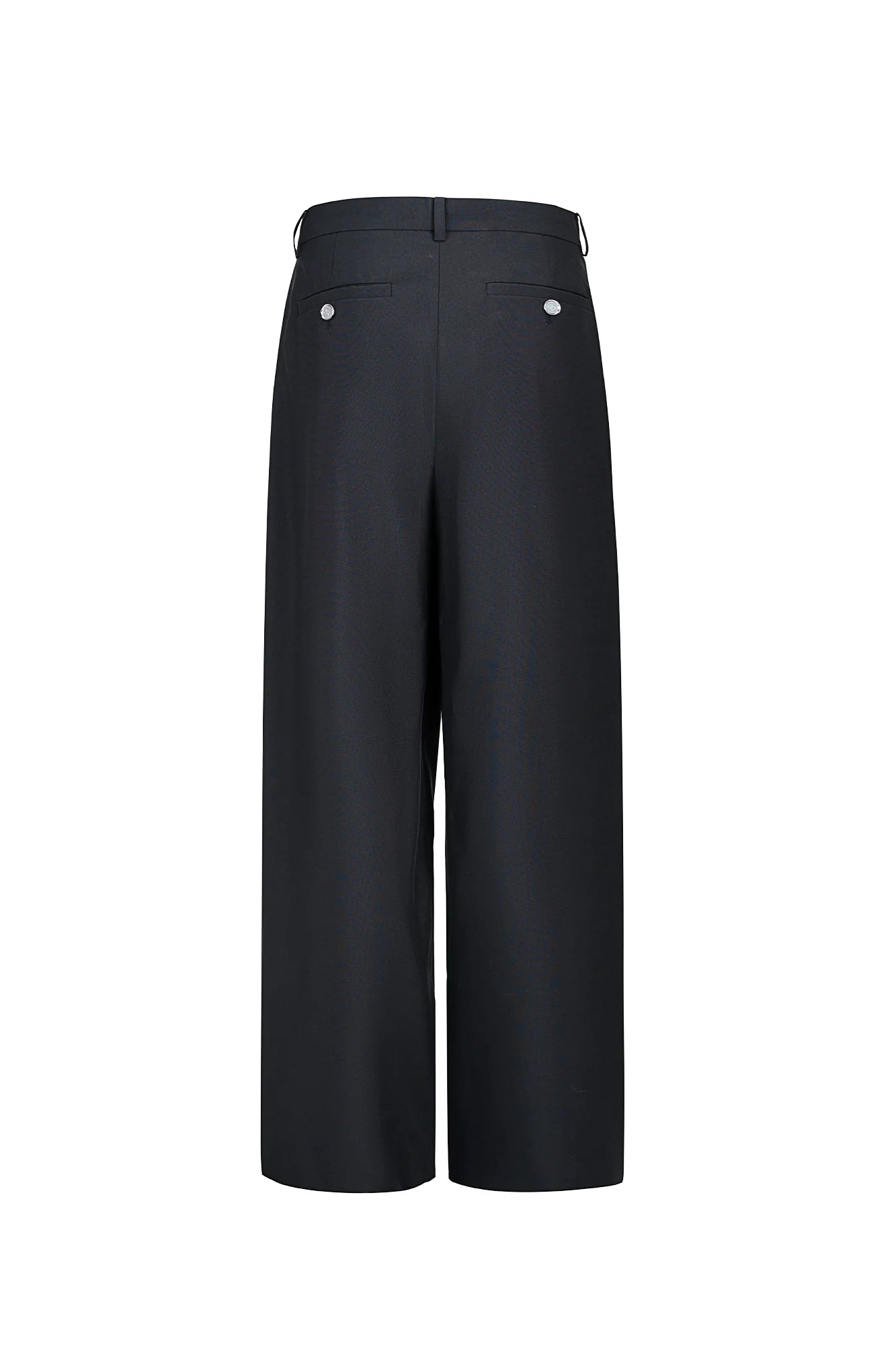 455EMBLE Asymmetric Waist Patch Wide-Leg Trousers