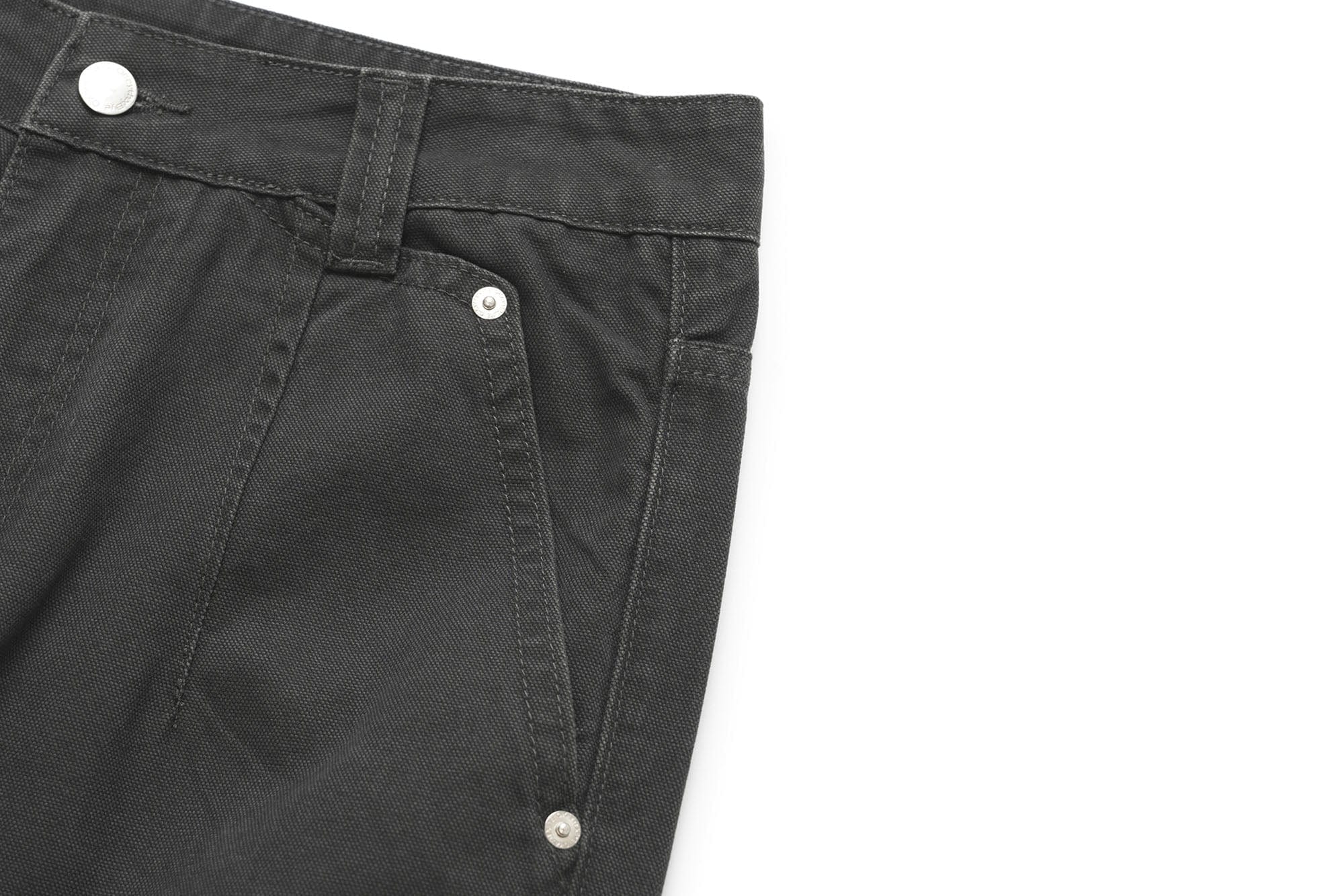 OKAYTHXBYE Washed Button Flap-Pocket Cargo Pants