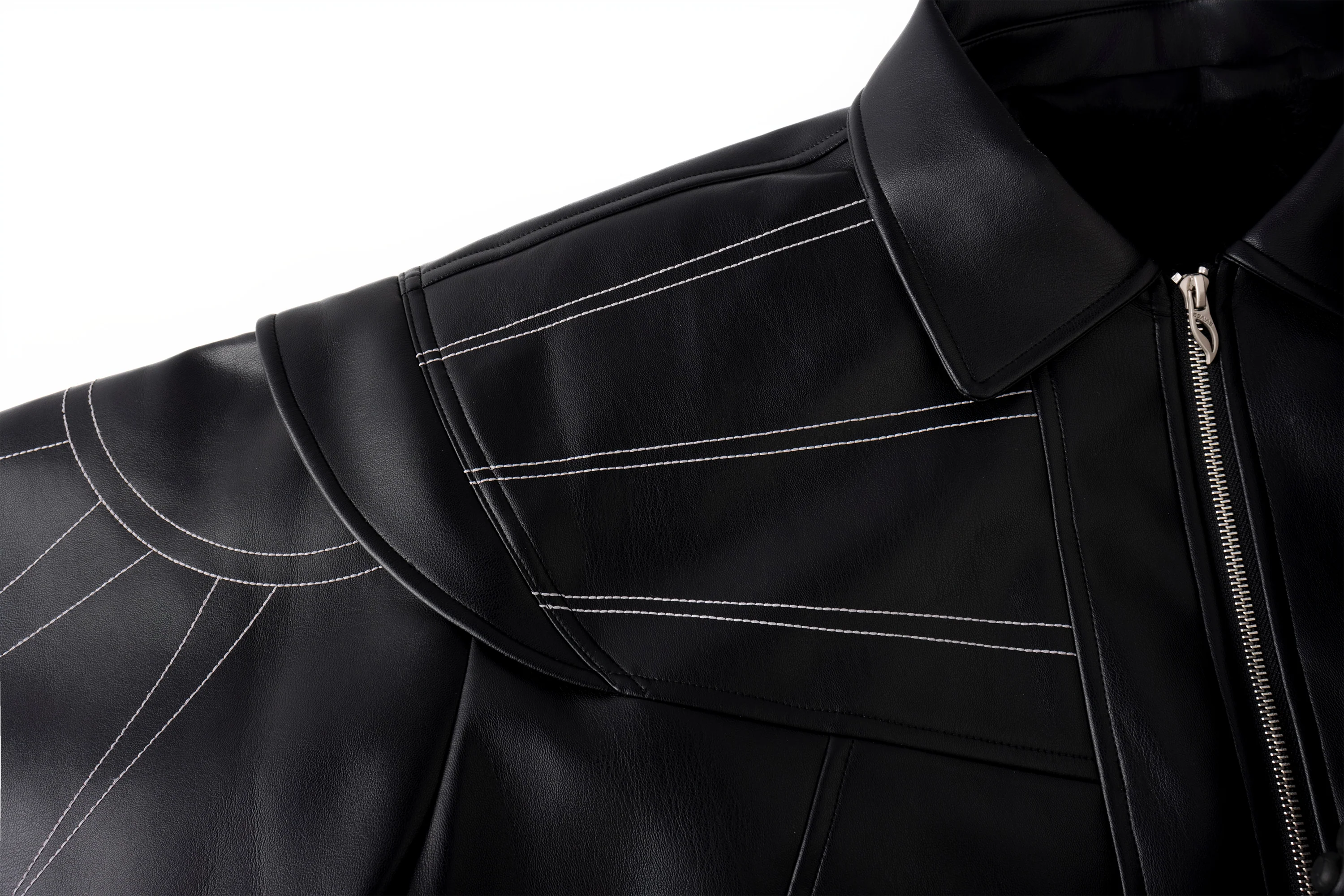 ESAIAS Deconstructed Stitch PU Jacket
