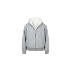OKAYTHXBYE Essential Sherpa-Lined Boxy Zip Hoodie