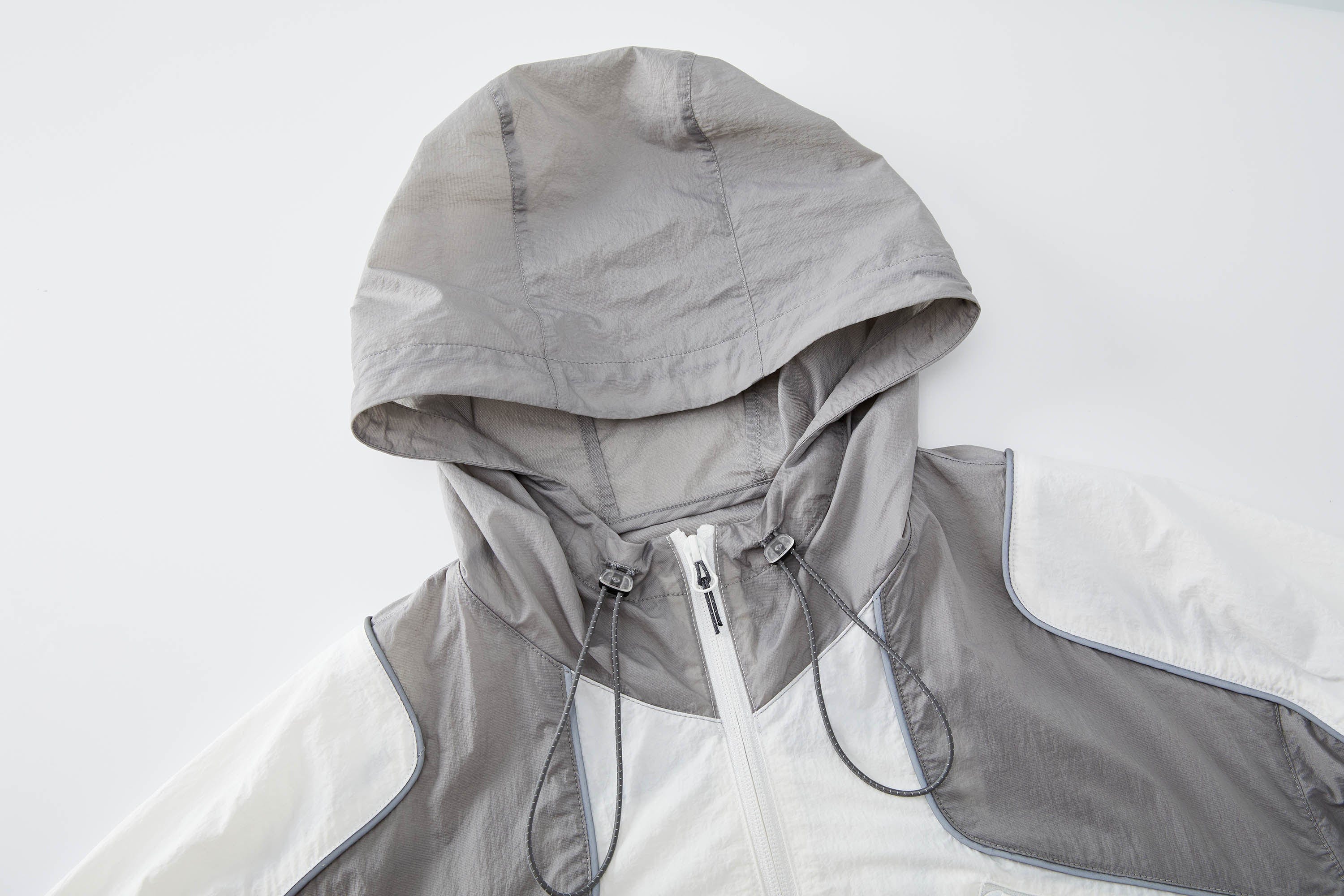ORGANIC EMOTION Spliced Drawstring UV Protection Light Jacket