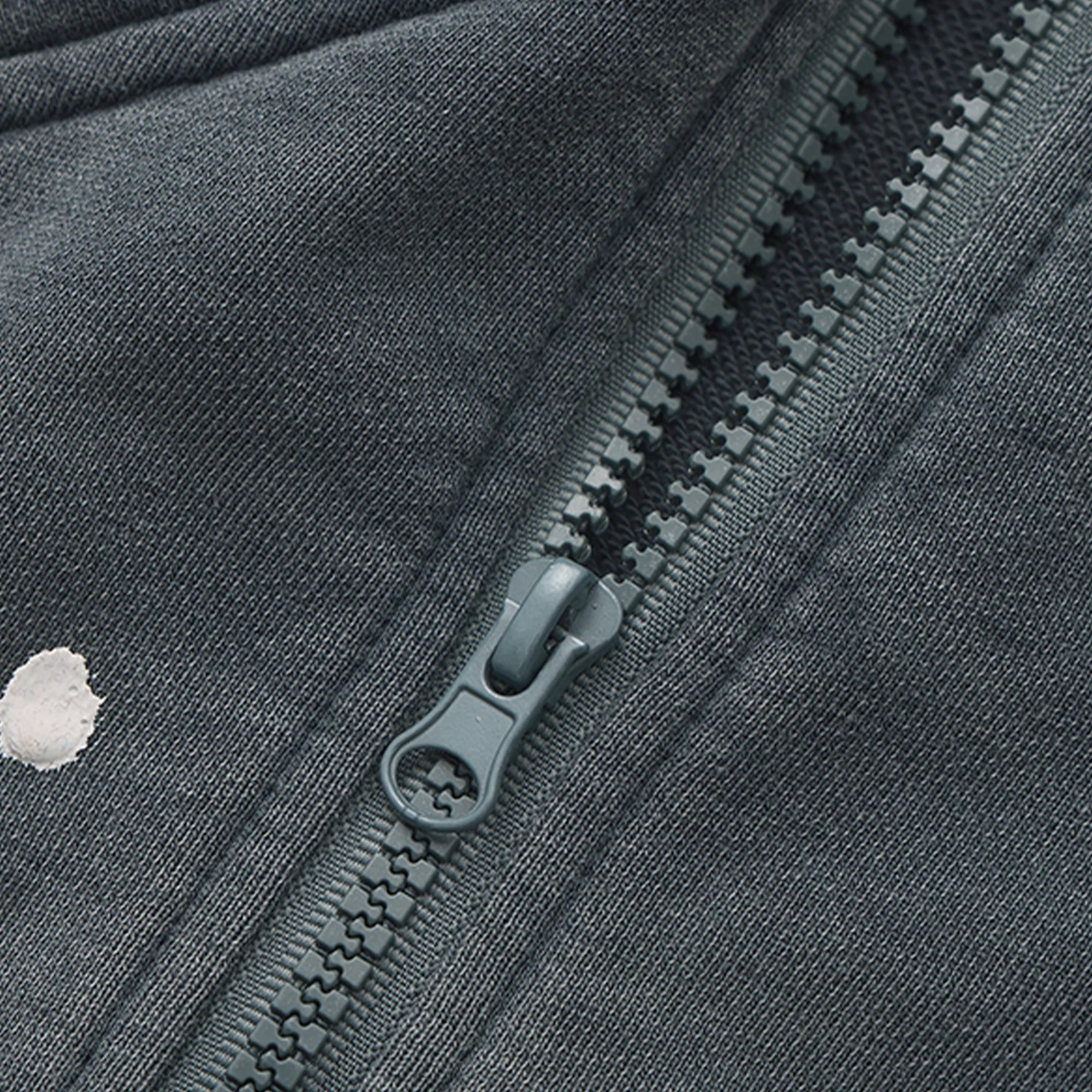 VANN VALRENCE Washed Paint-Splattered Paneled Zip Hoodie
