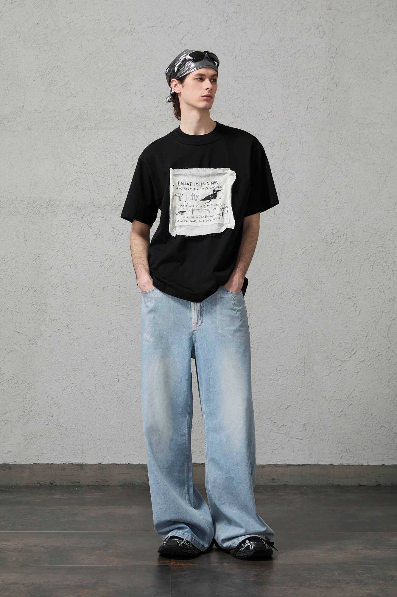 ORGANIC EMOTION Script Patchwork Sorona T-Shirt