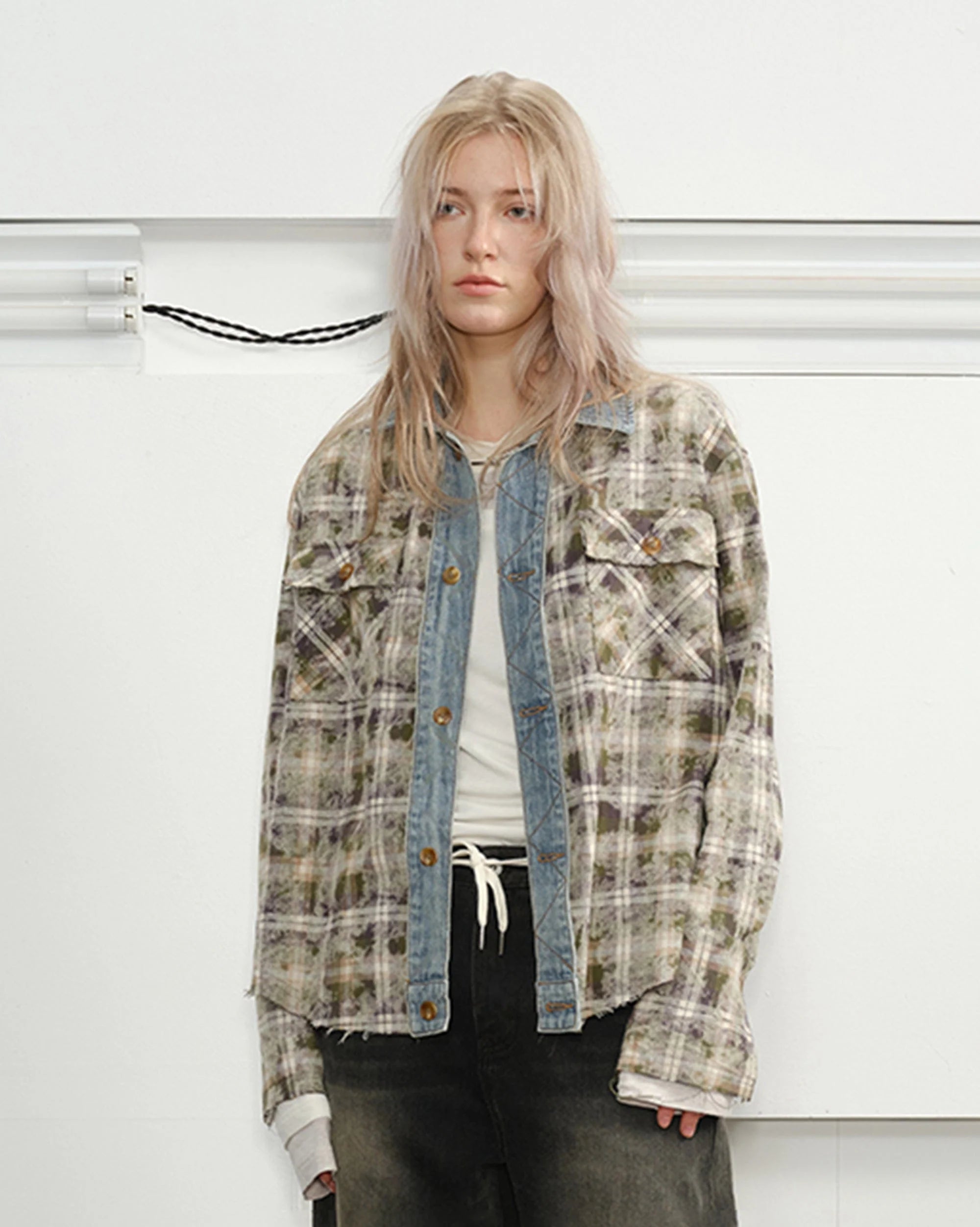 KREATE Denim Spliced  Macarons Jacket